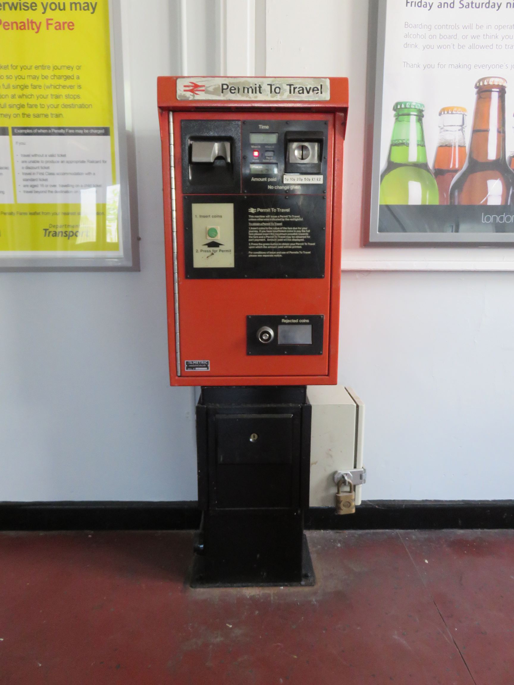 PERTIS machine at Acton Bridge railway station.