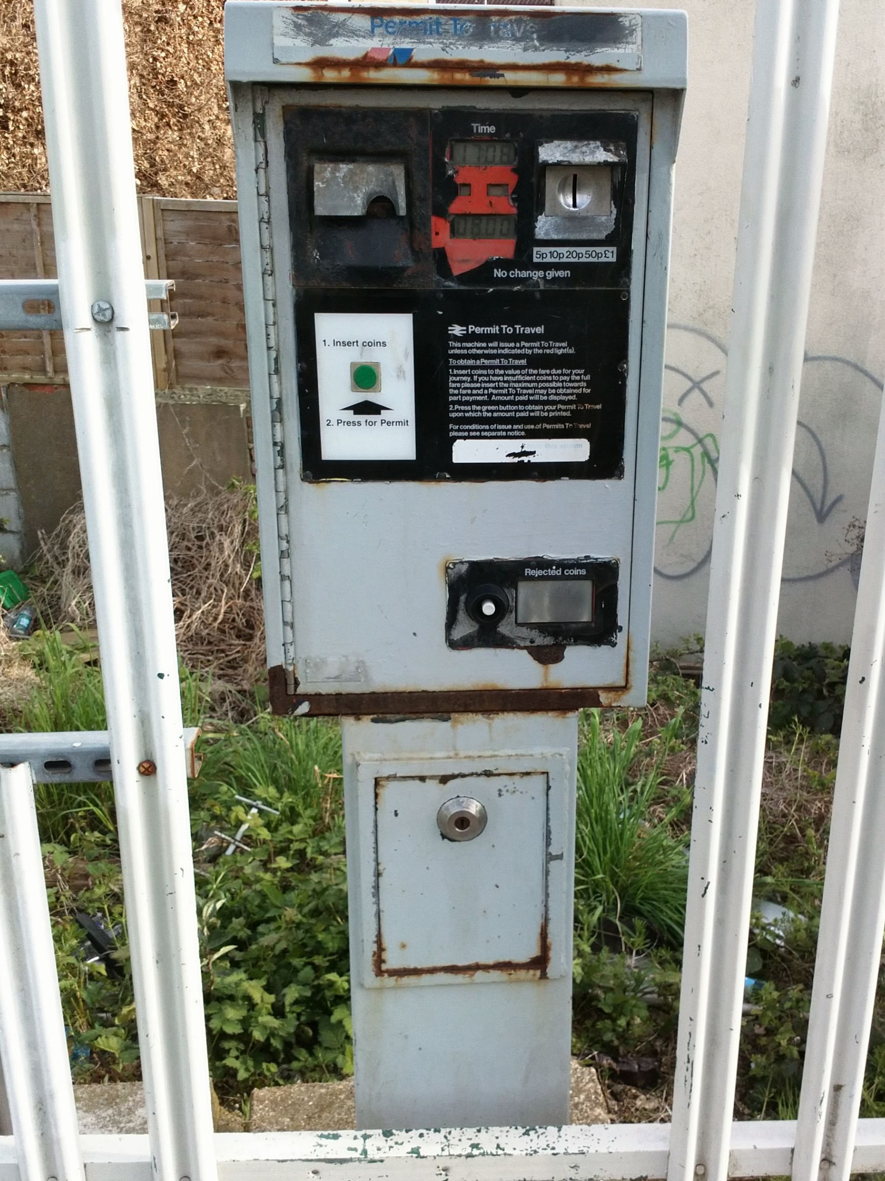 PERTIS machine at Aldrington railway station.