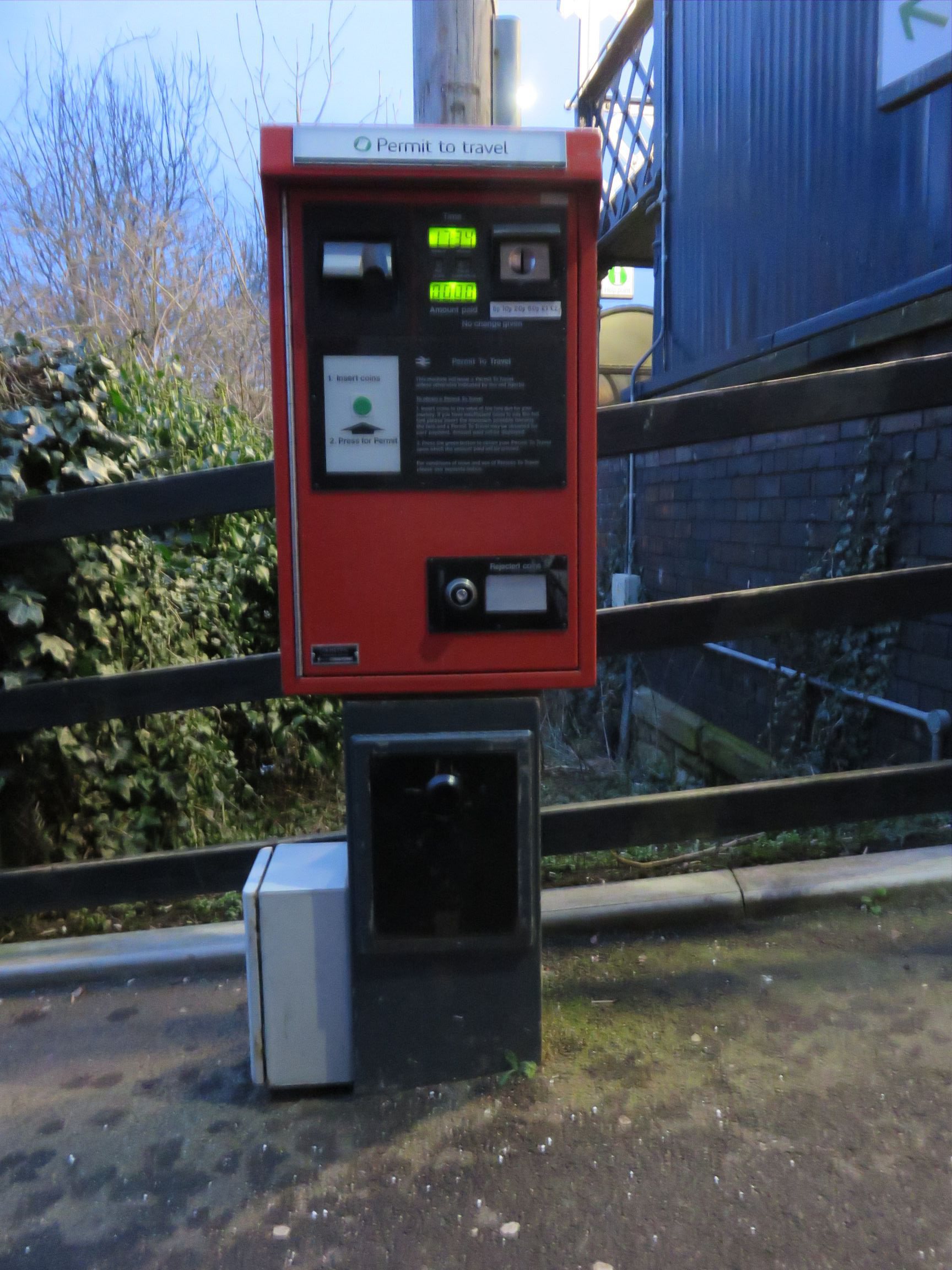 PERTIS machine at Albrighton railway station.