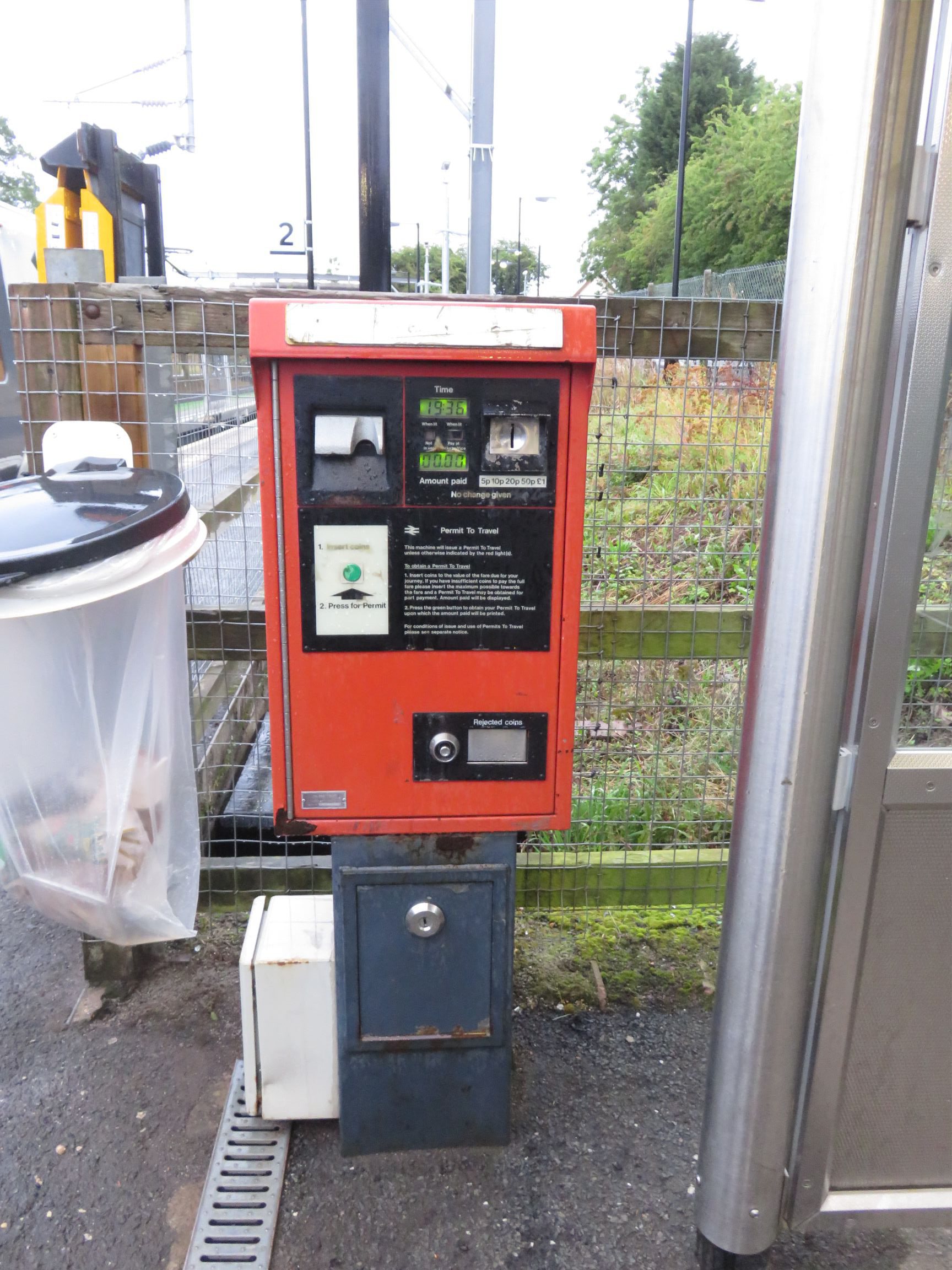 PERTIS machine at Alvechurch railway station.