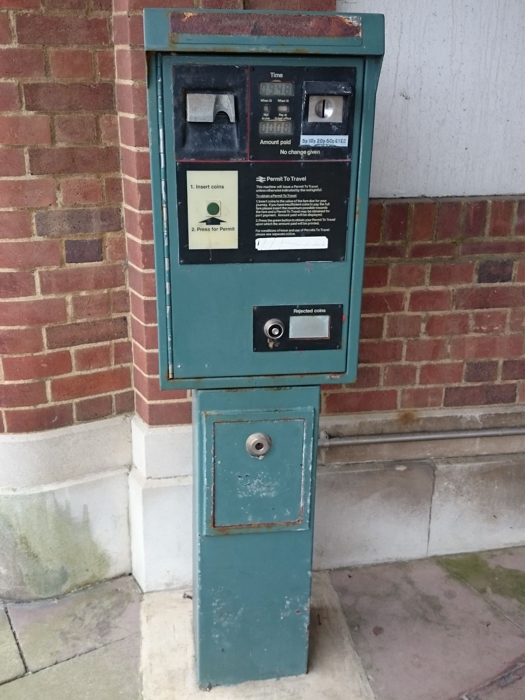 PERTIS machine at Bishopstone railway station.