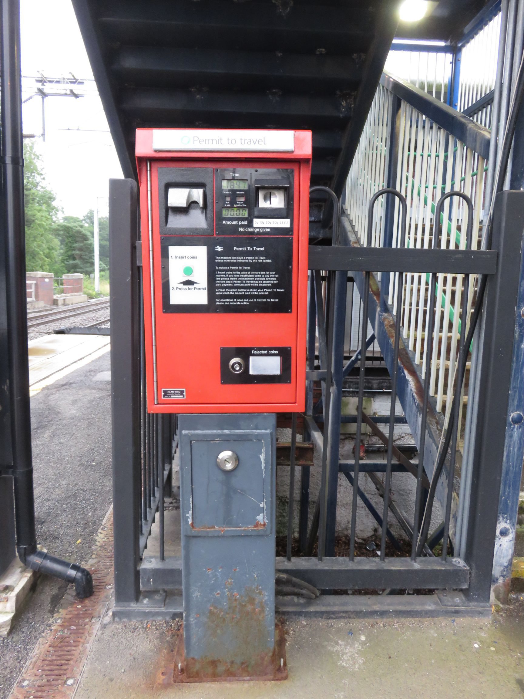 PERTIS machine at Berkswell railway station.