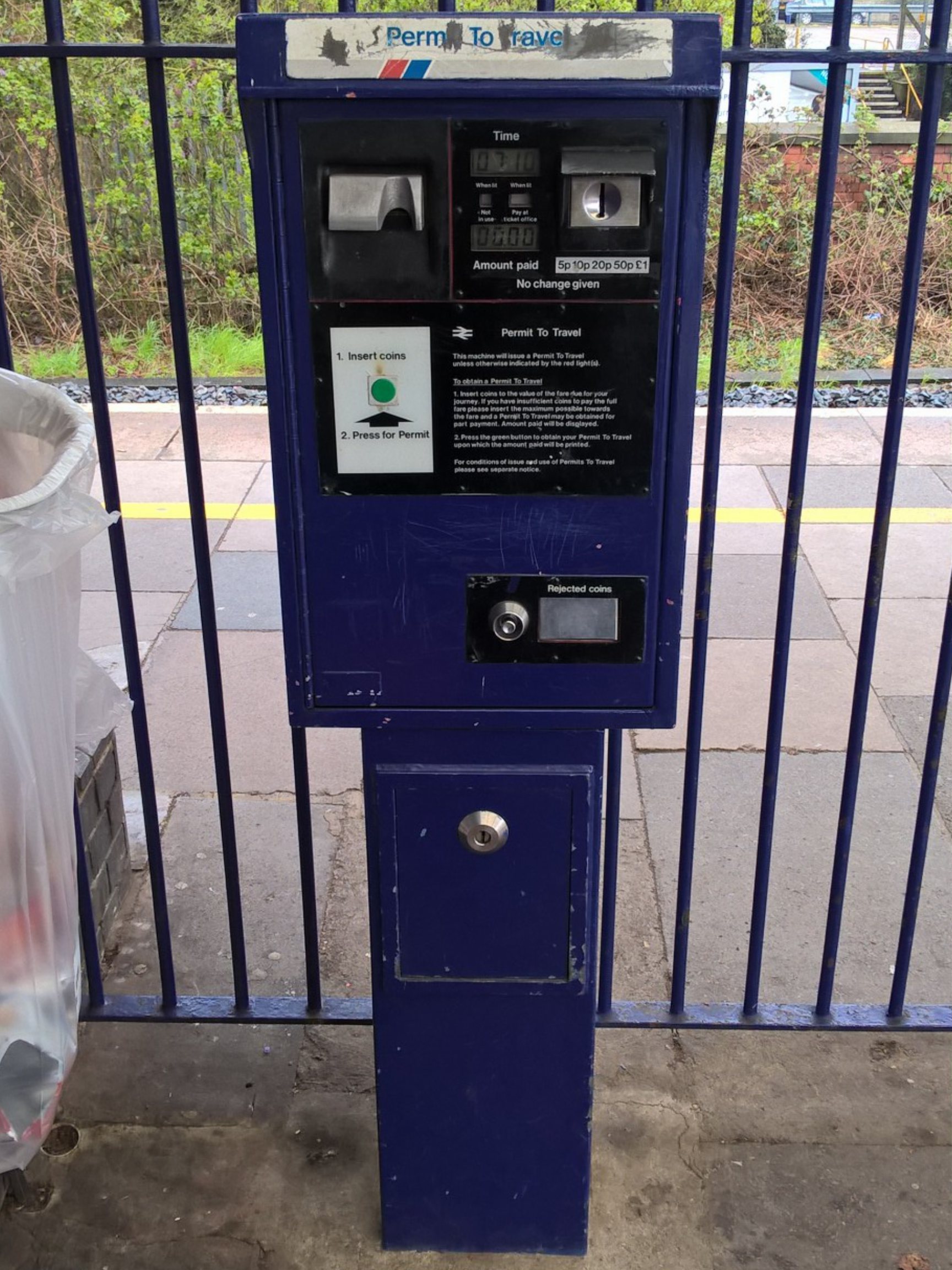 PERTIS machine at Burnham railway station.