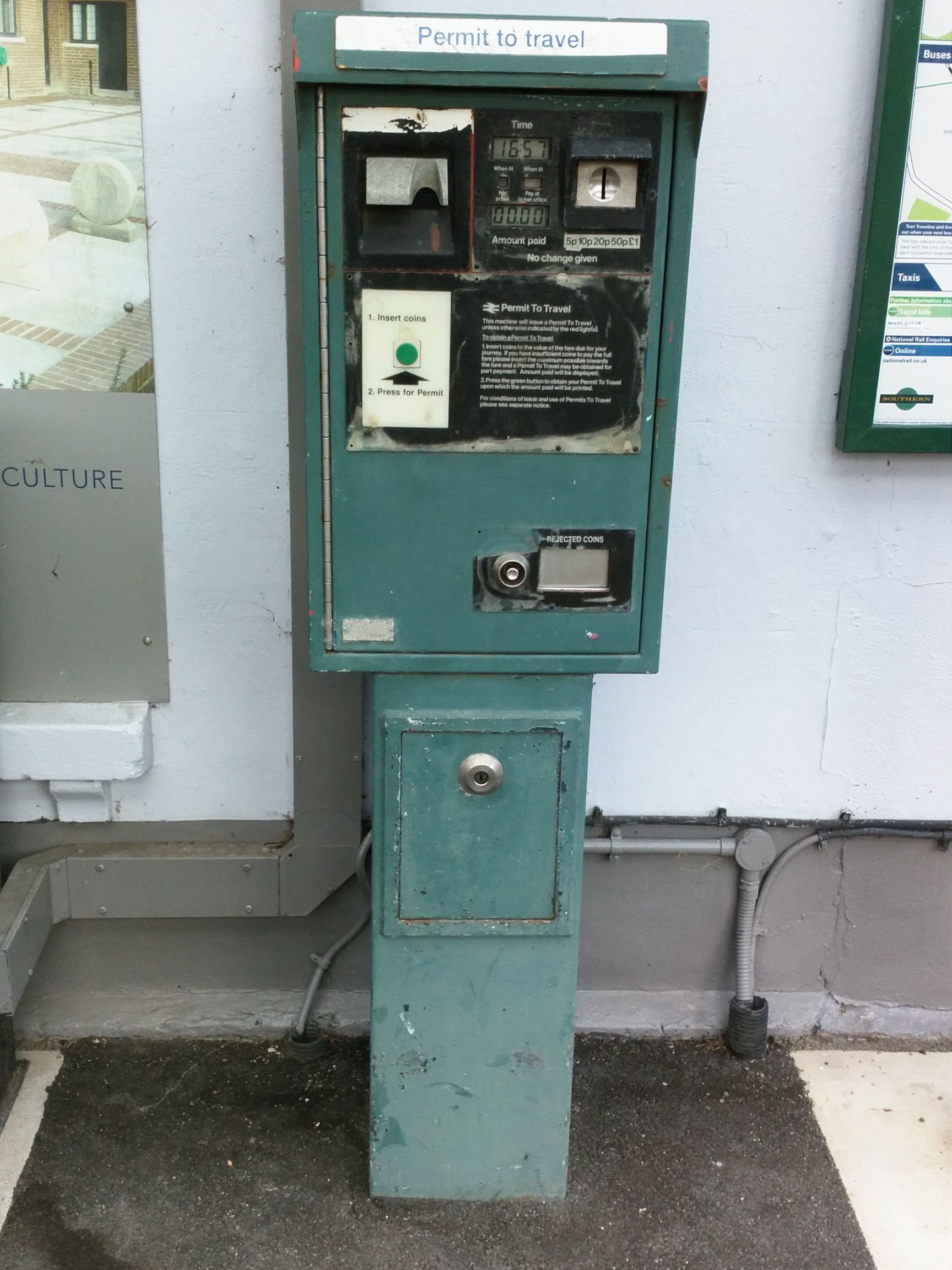 PERTIS machine at Cooksbridge railway station.