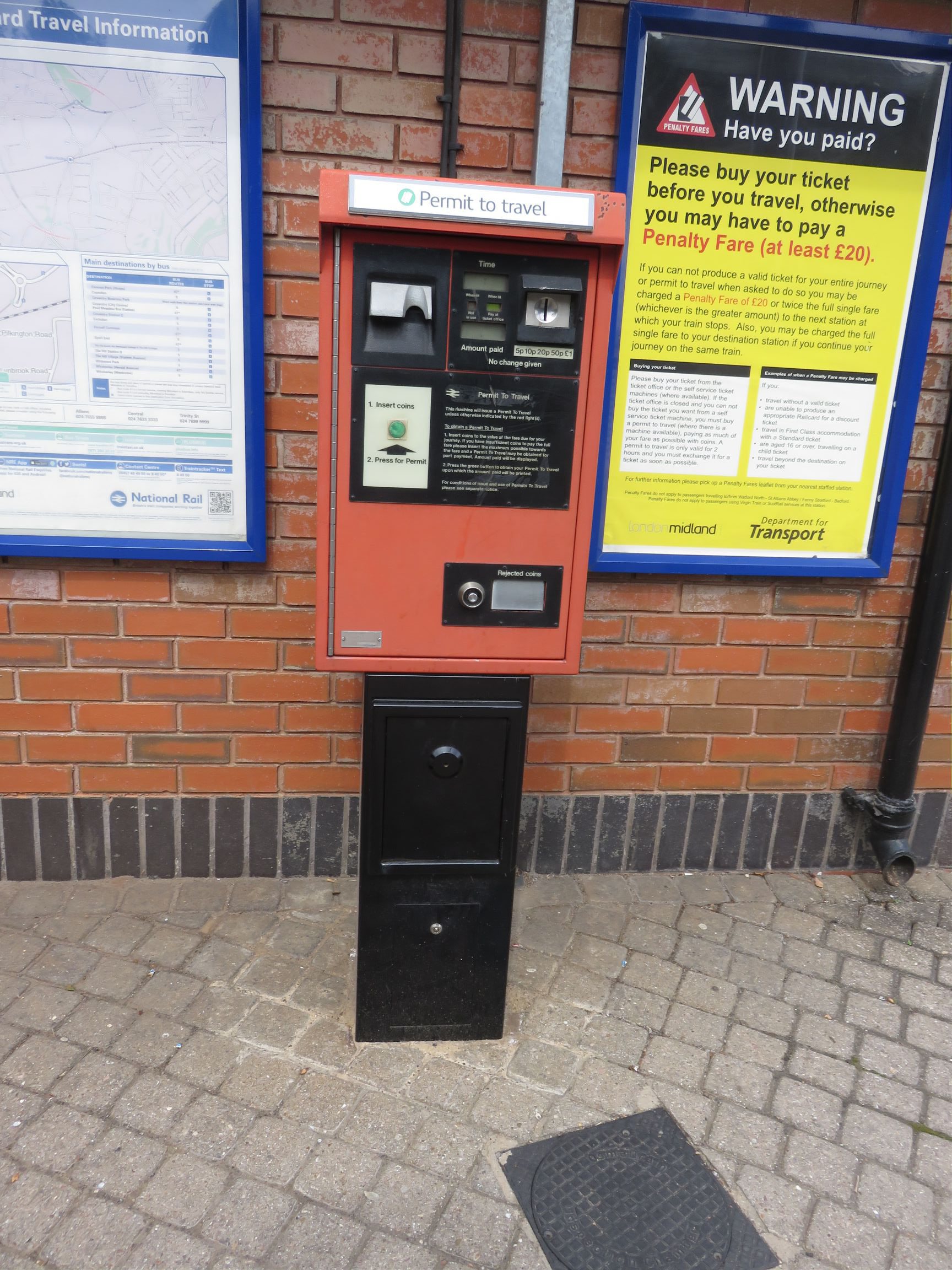 PERTIS machine at Canley railway station.