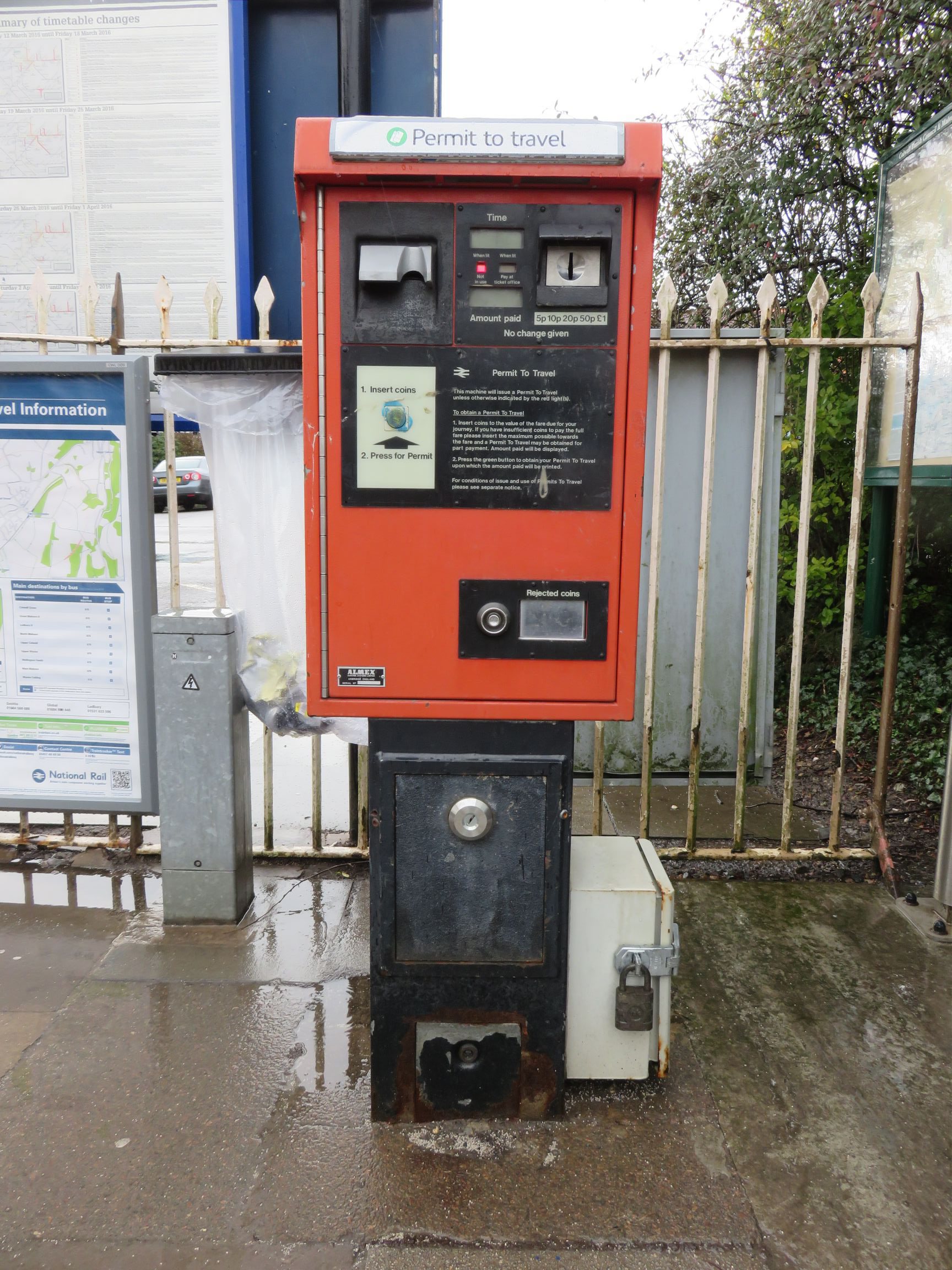 PERTIS machine at Colwall railway station.