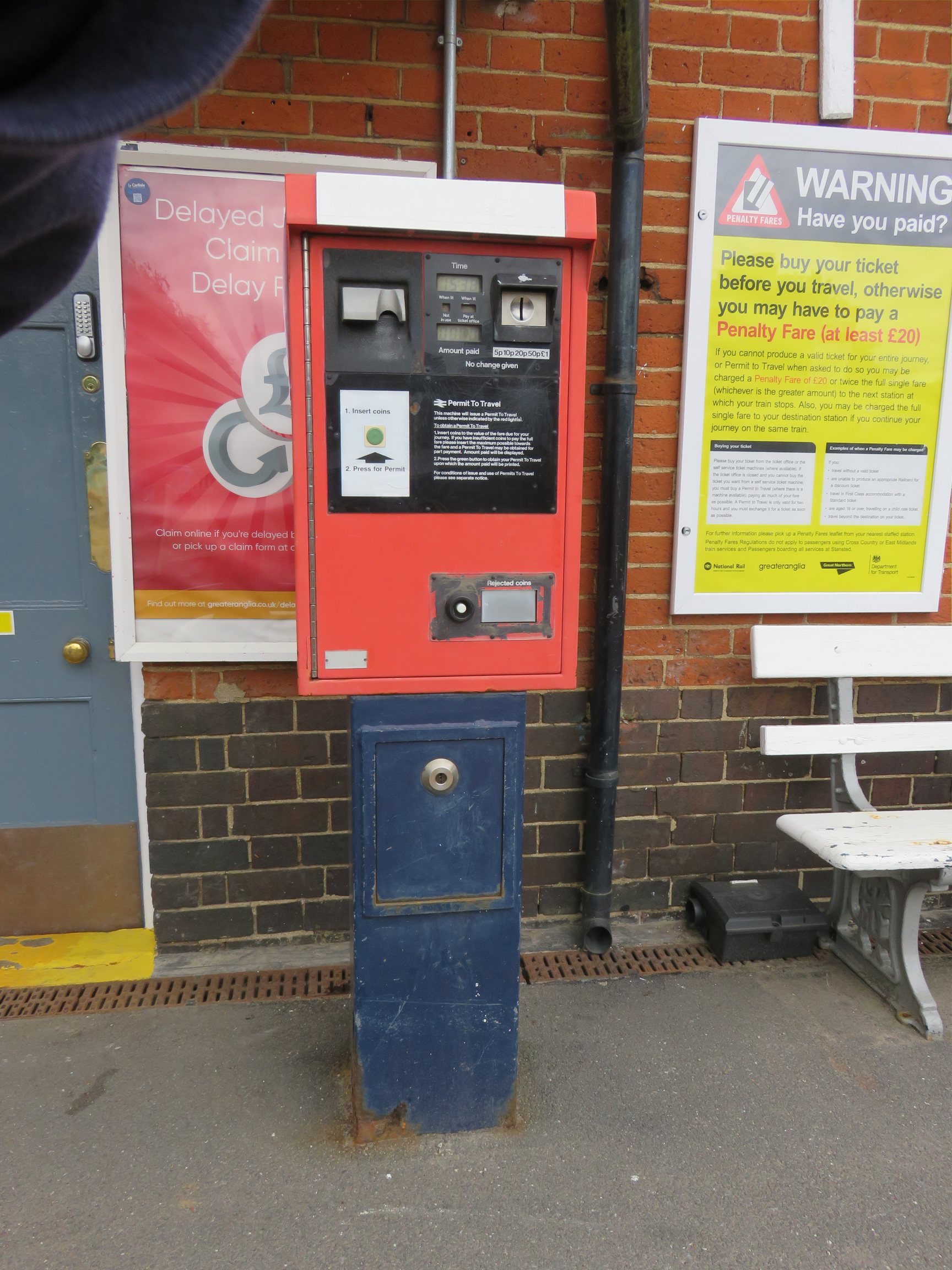 PERTIS machine at Elsenham railway station.