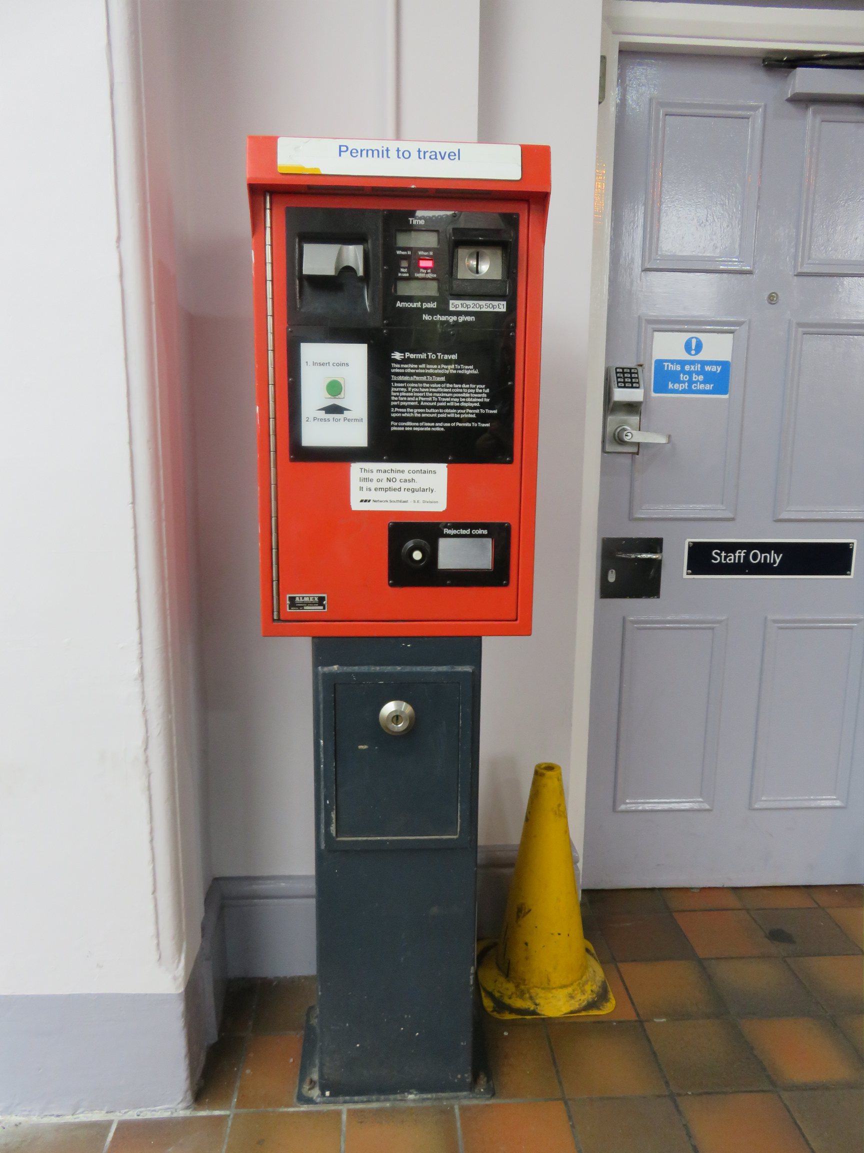 PERTIS machine at Faversham railway station.