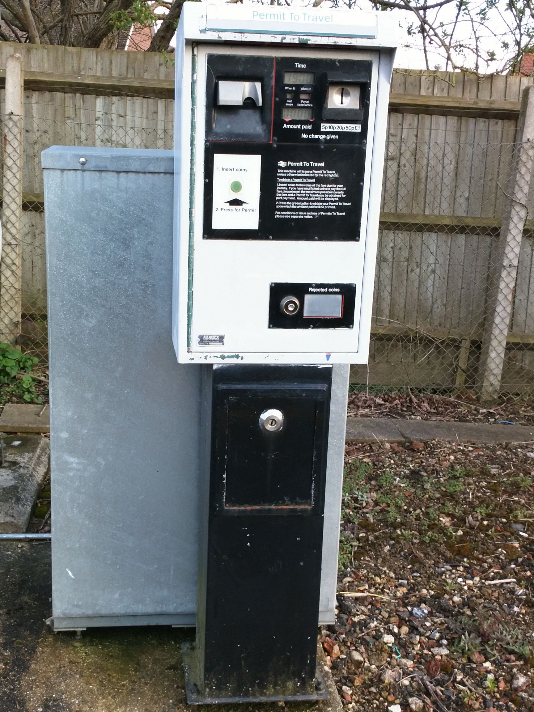 PERTIS machine at Faygate railway station.