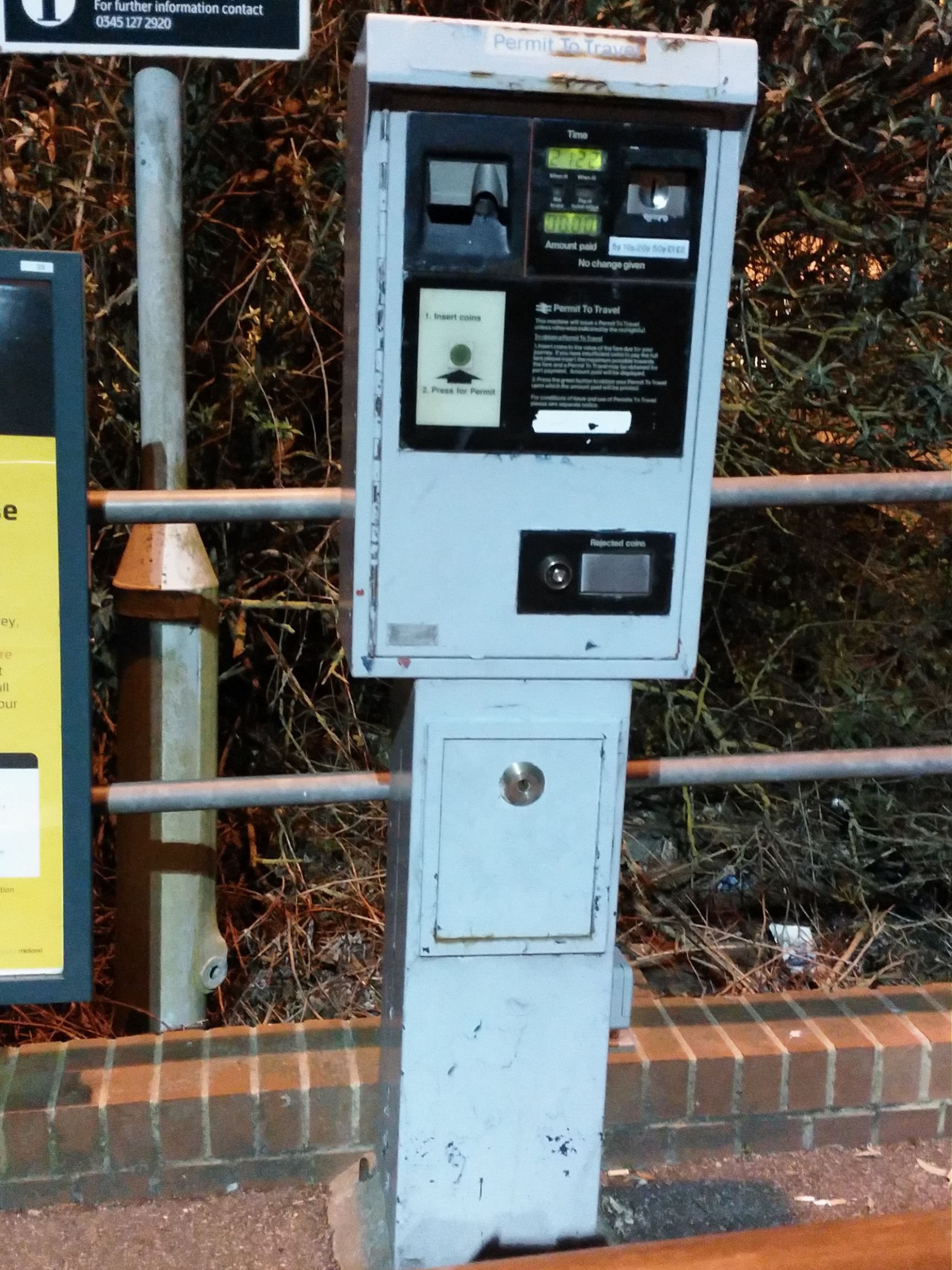 PERTIS machine at Ford railway station.