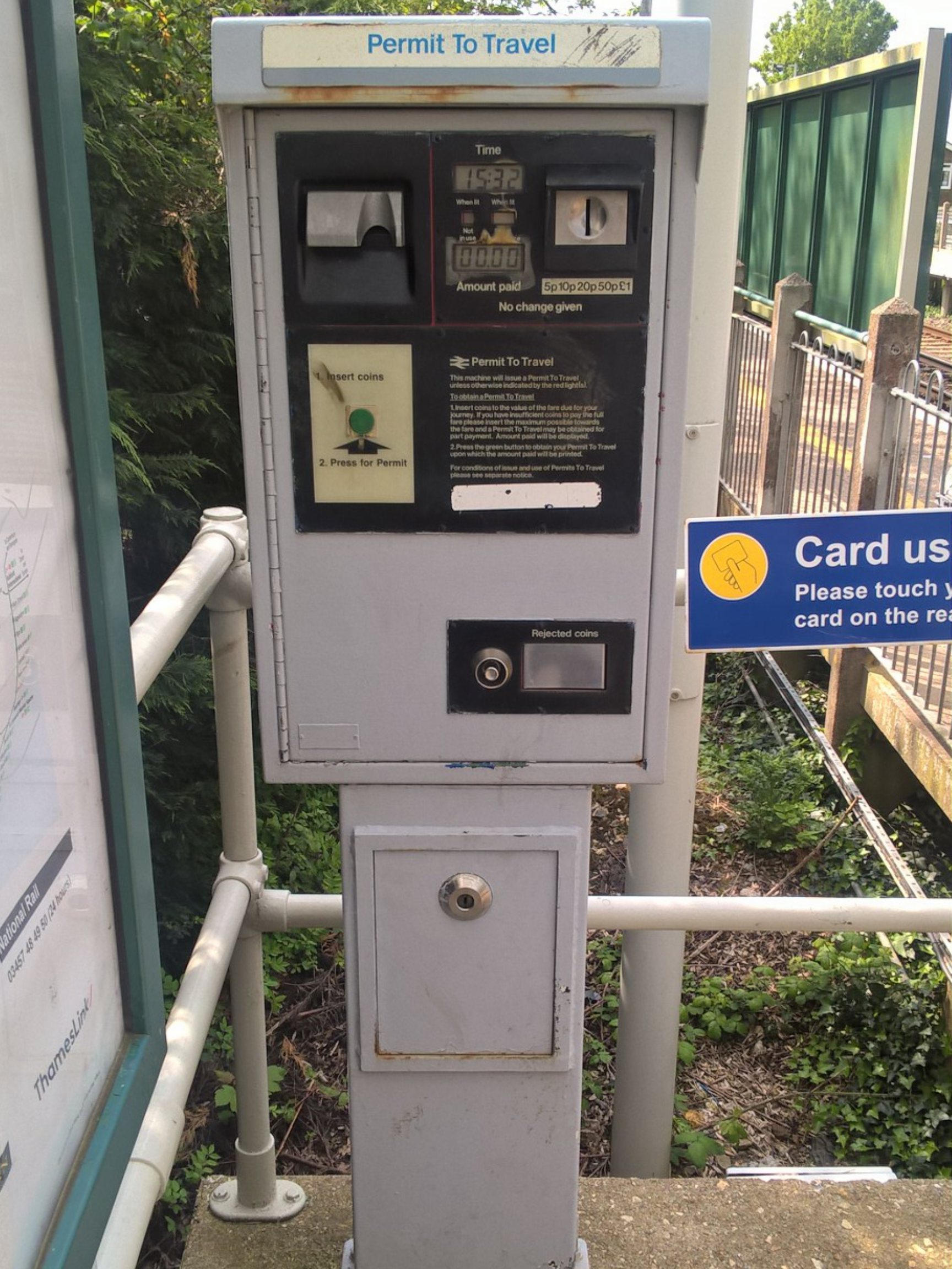 PERTIS machine at Fishbourne railway station.