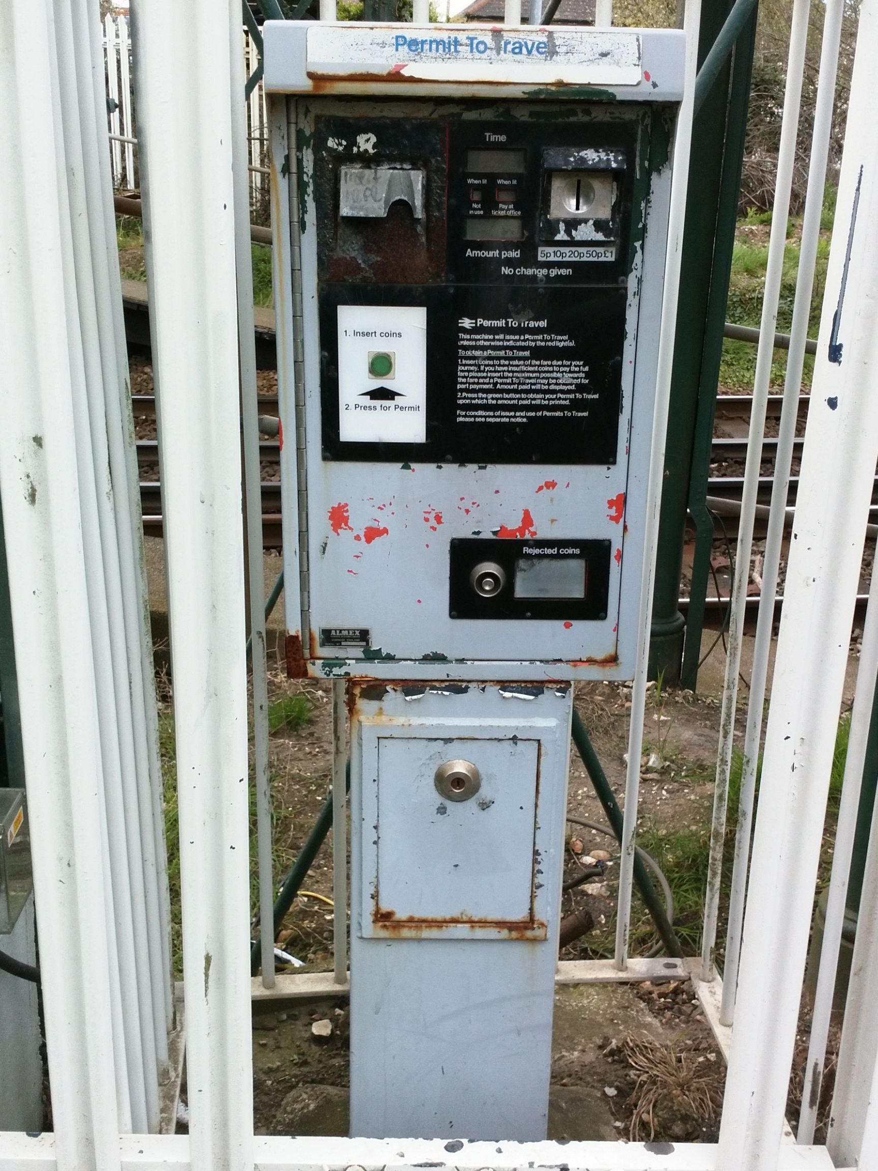 PERTIS machine at Fishersgate railway station.