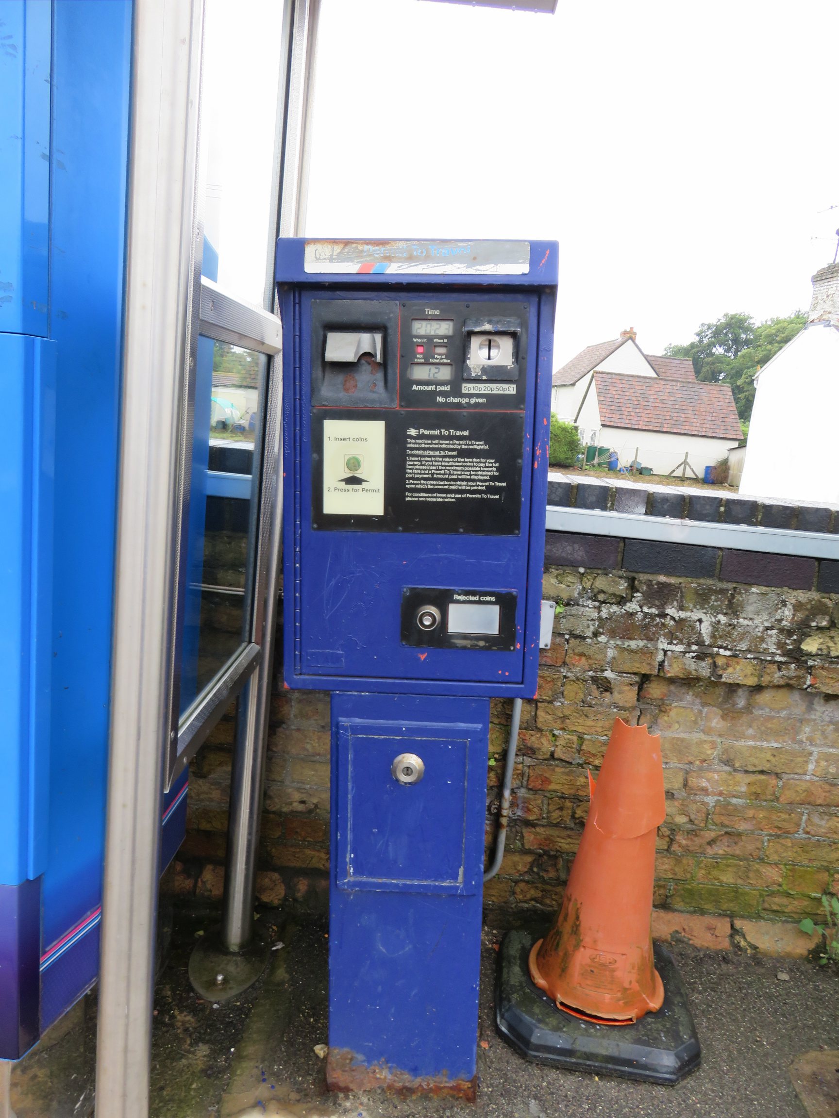 PERTIS machine at Foxton railway station.