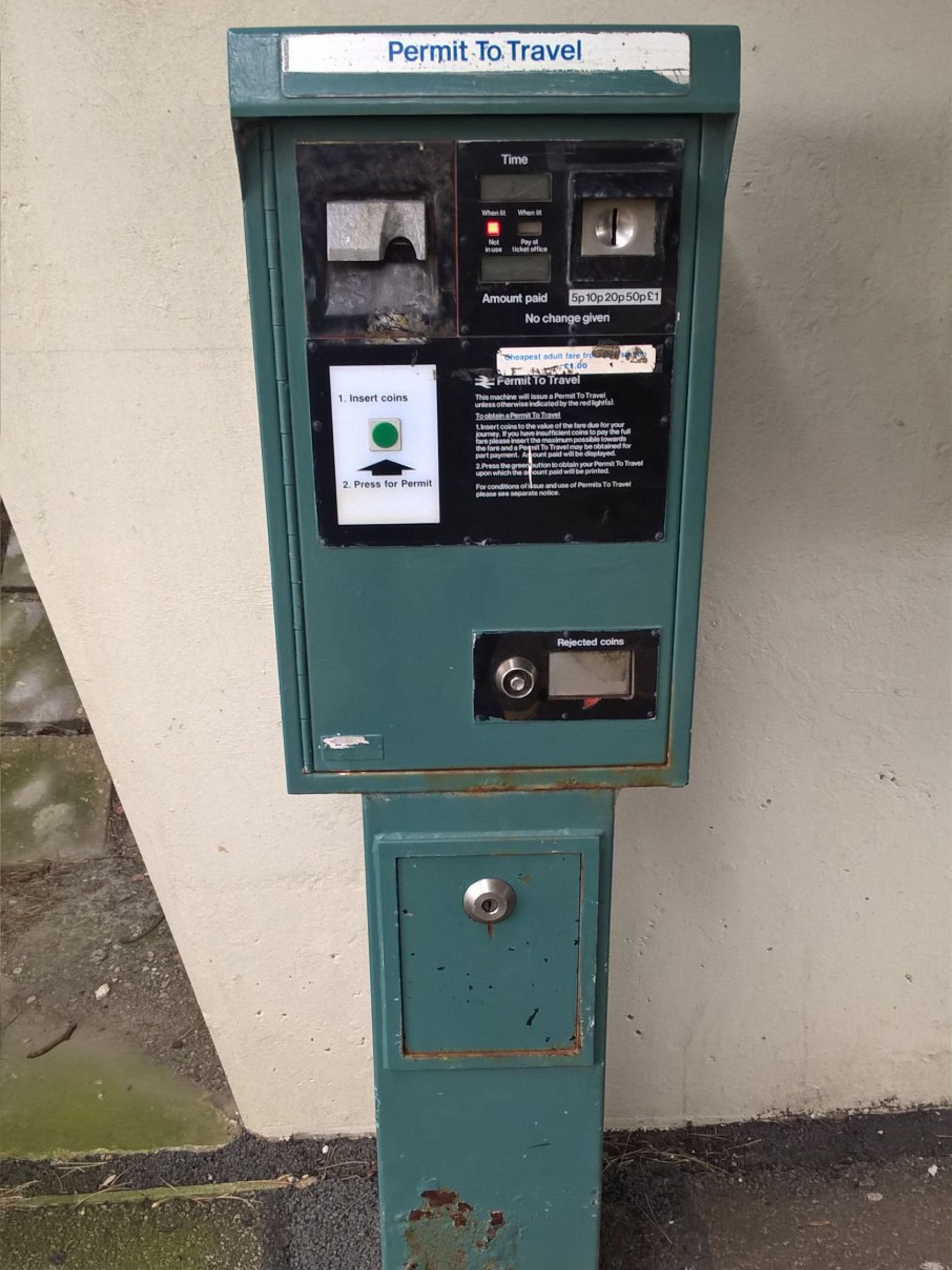 PERTIS machine at Glynde railway station.