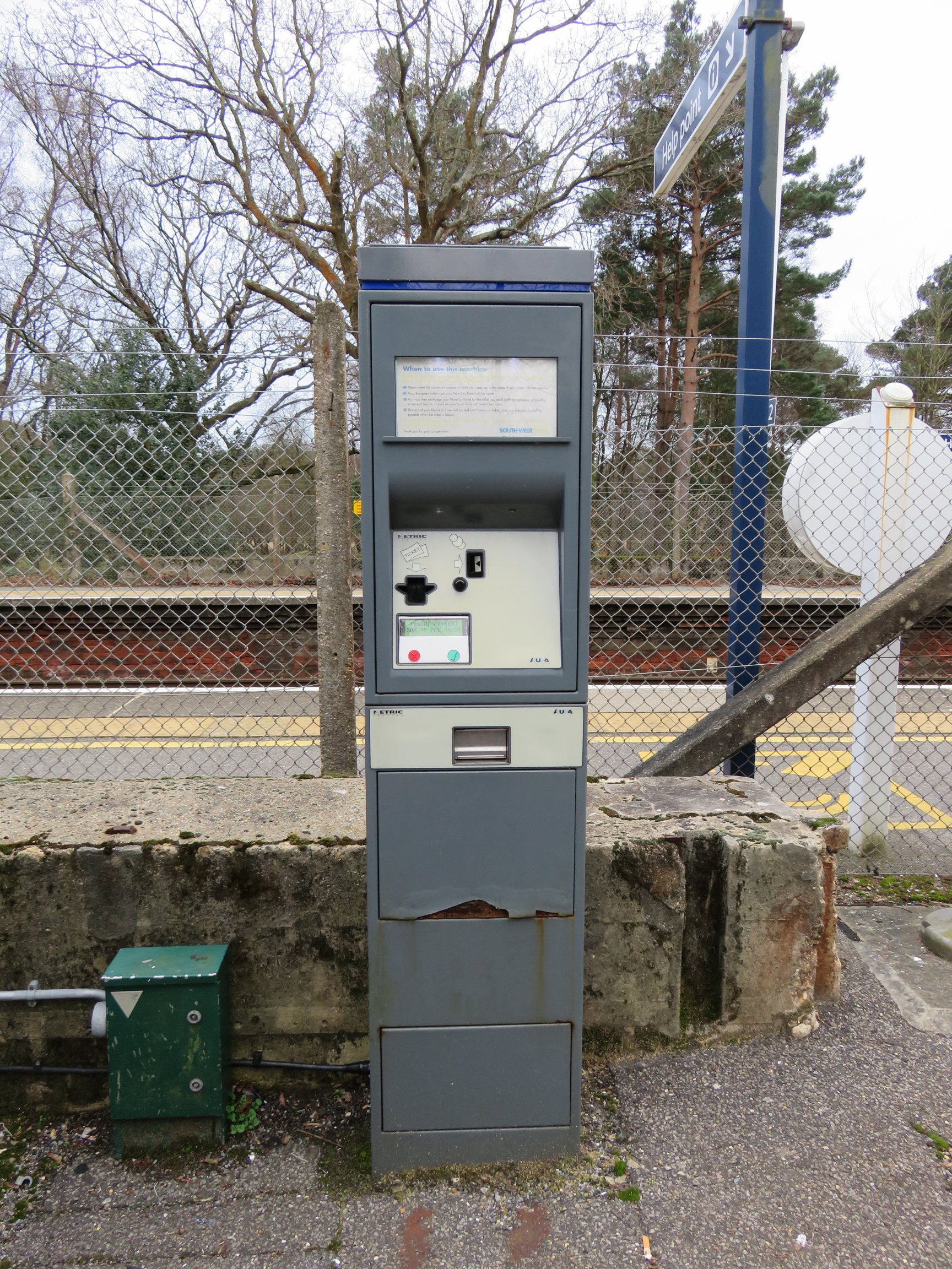 PERTIS machine at Holton Heath railway station.