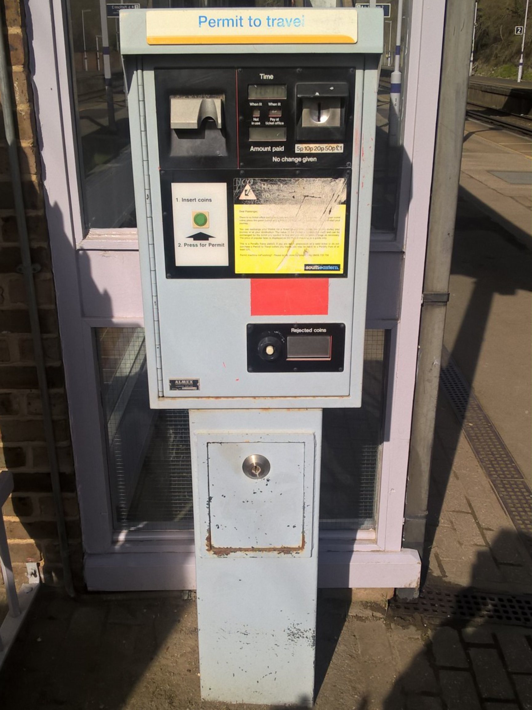 PERTIS machine at Knockholt railway station.