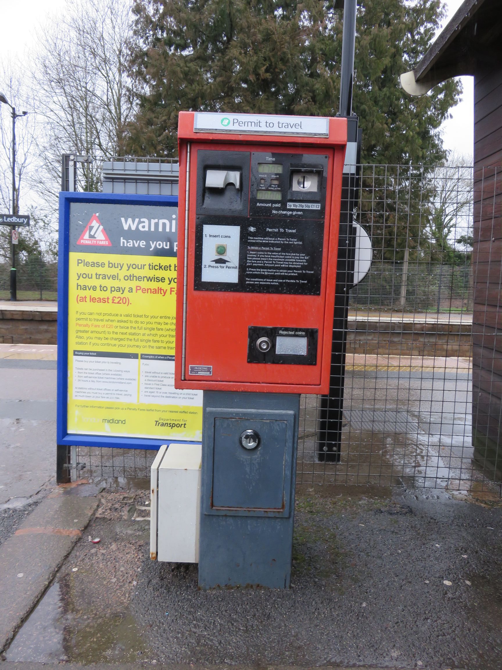 PERTIS machine at Ledbury railway station.