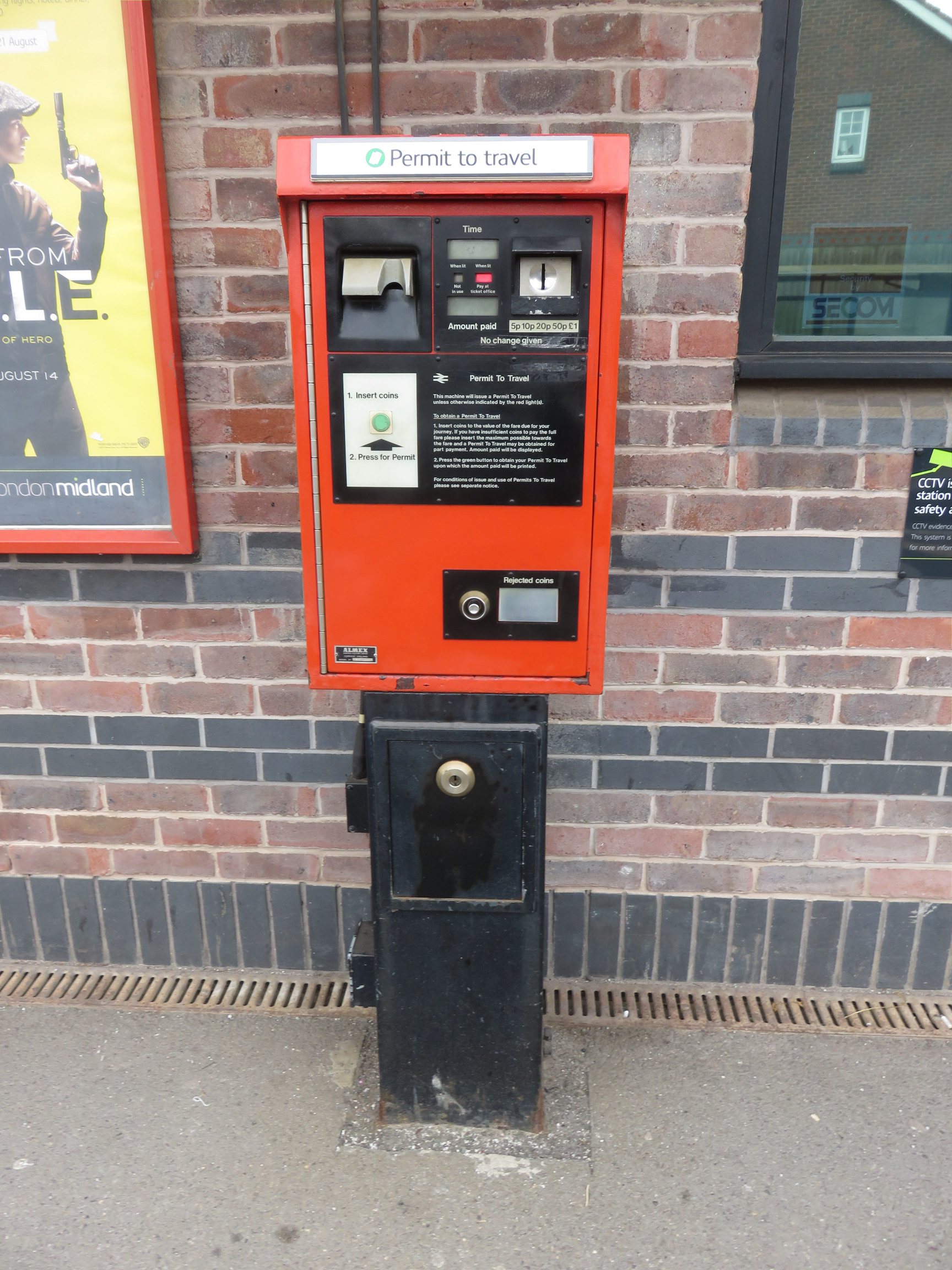 PERTIS machine at Langley Green railway station.