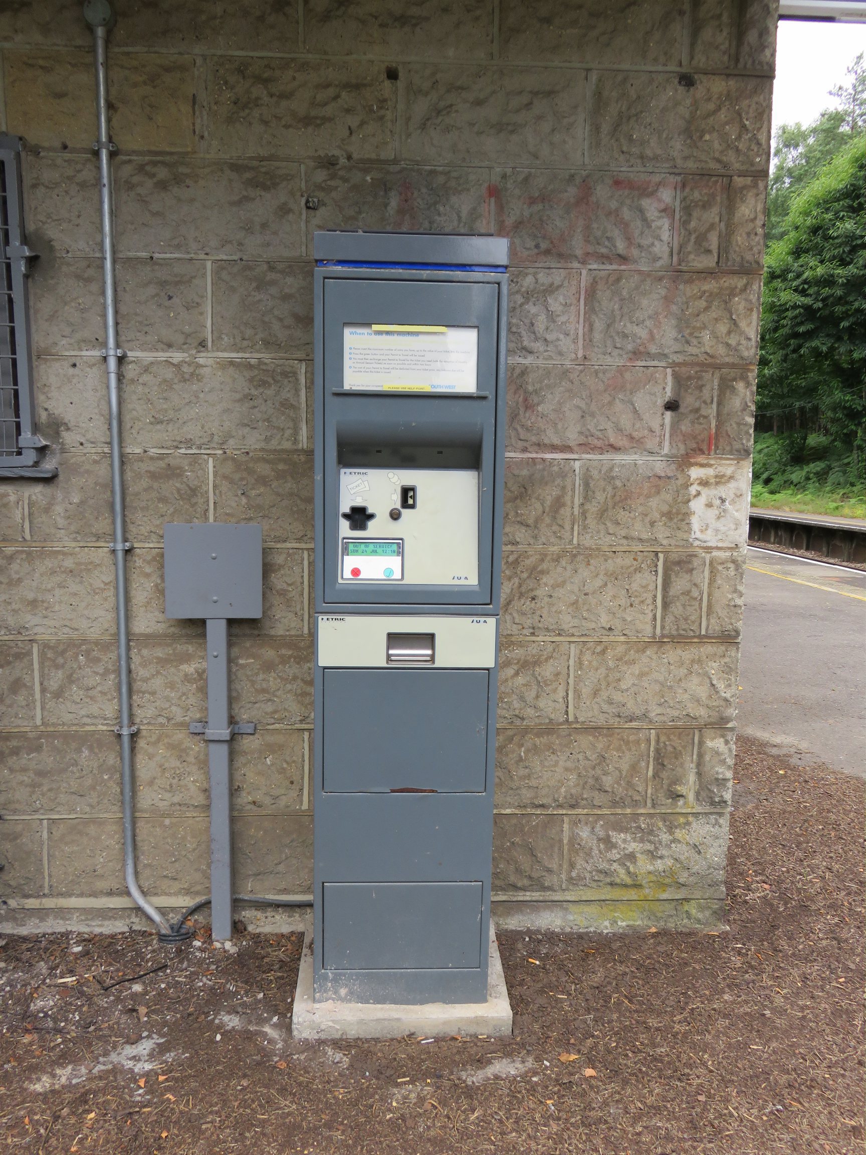 PERTIS machine at Longcross railway station.