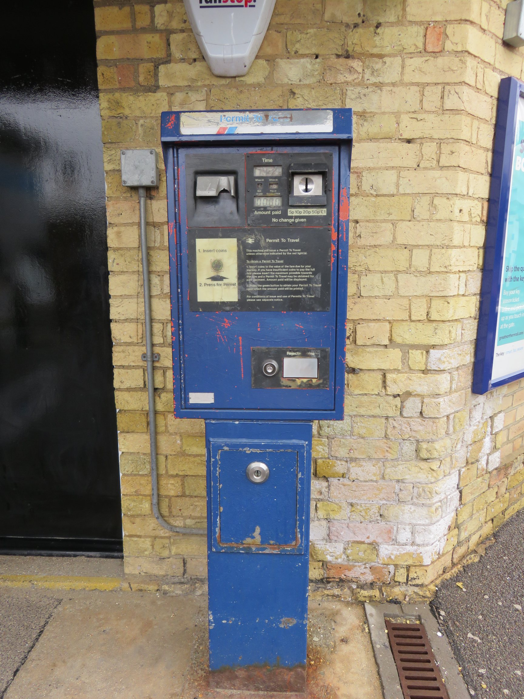 PERTIS machine at Meldreth railway station.