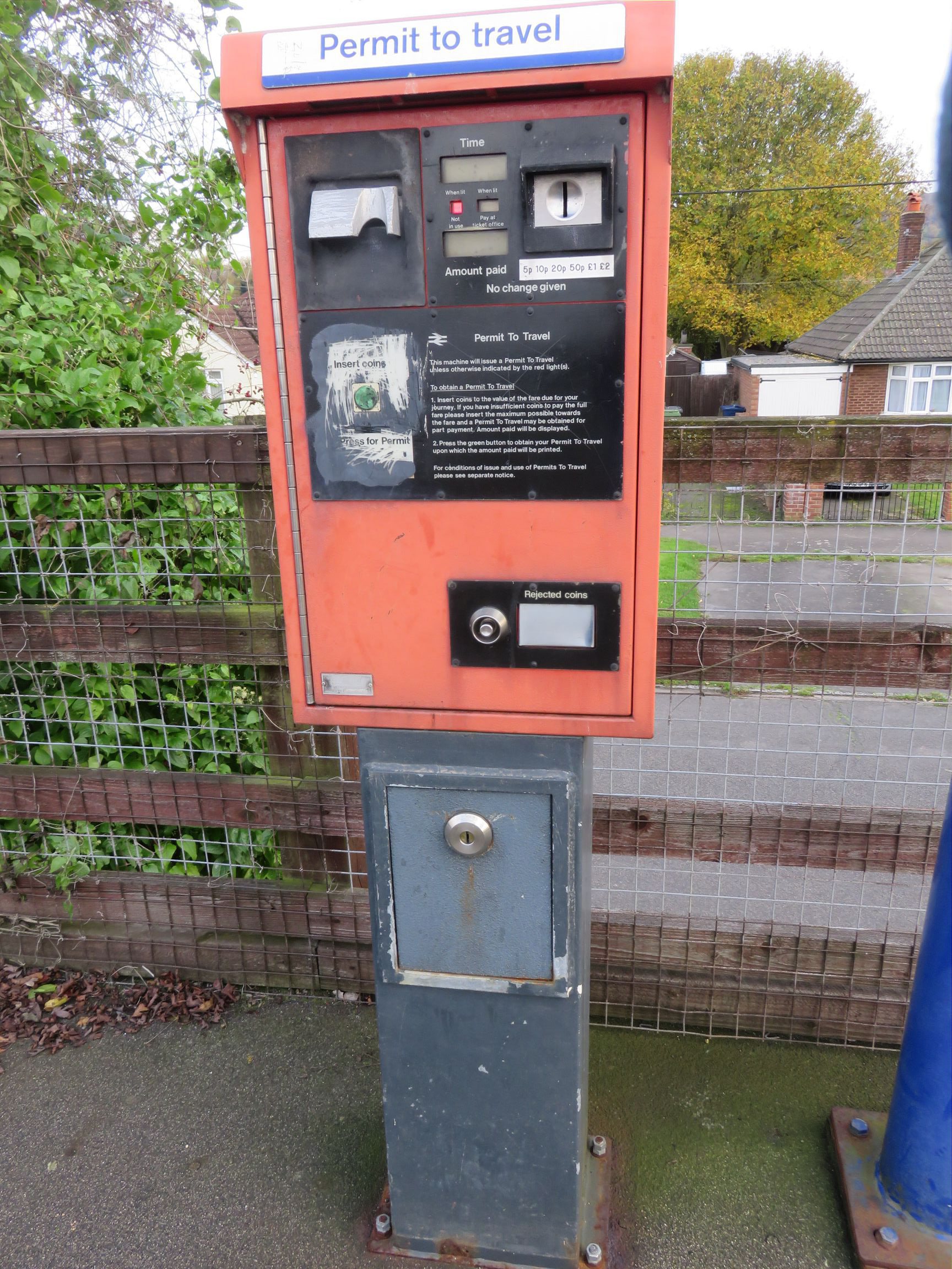 PERTIS machine at Monks Risborough railway station.