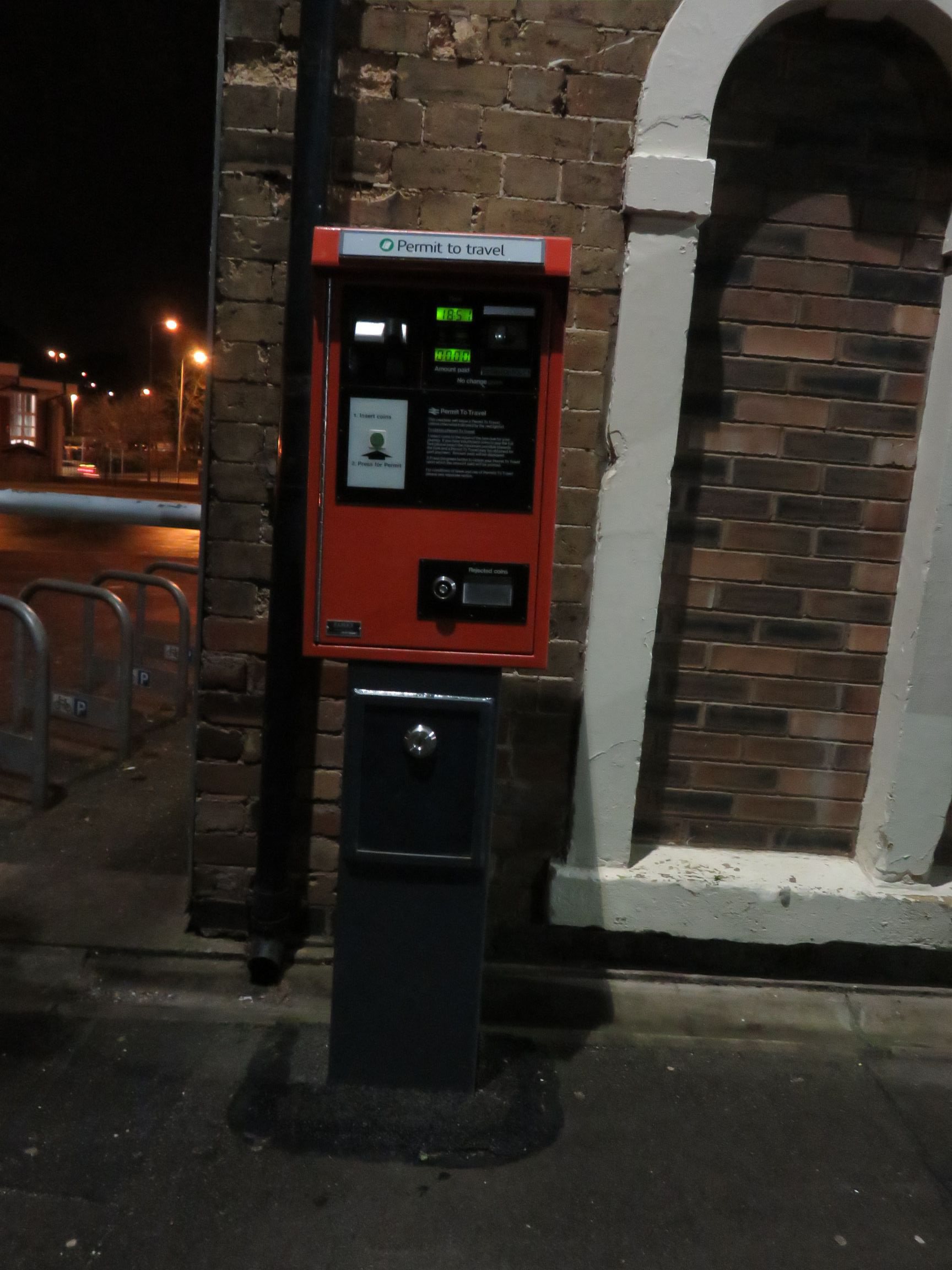 PERTIS machine at Oakengates railway station.