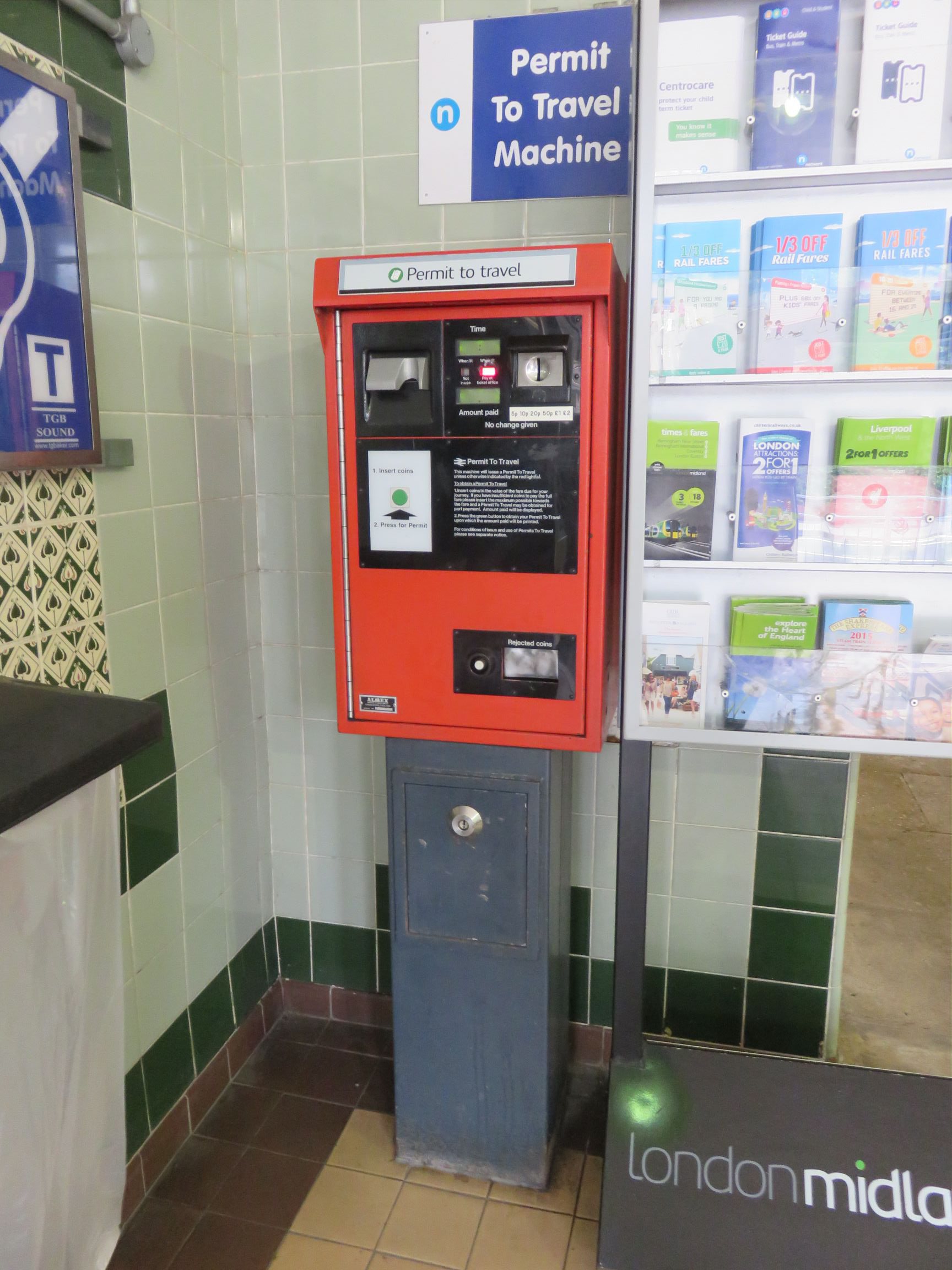 PERTIS machine at Olton railway station.