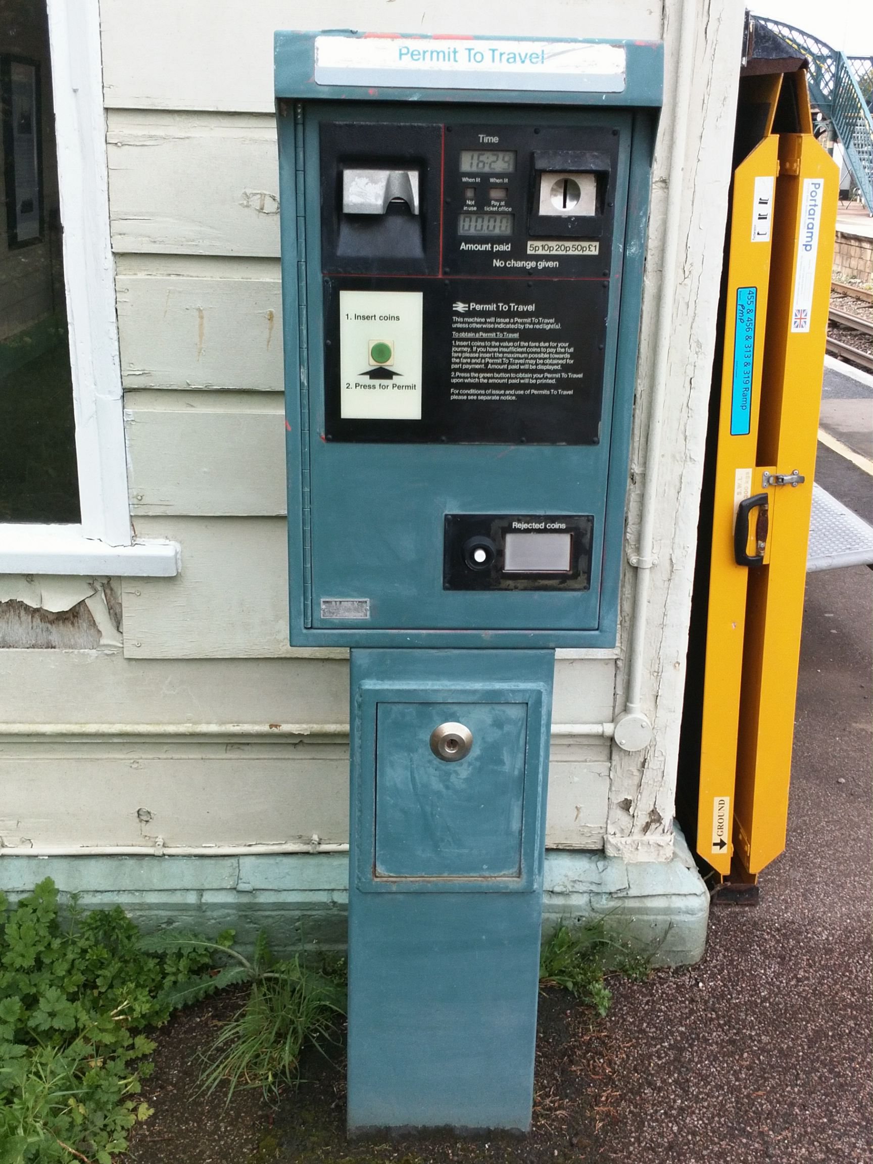 PERTIS machine at Plumpton railway station.