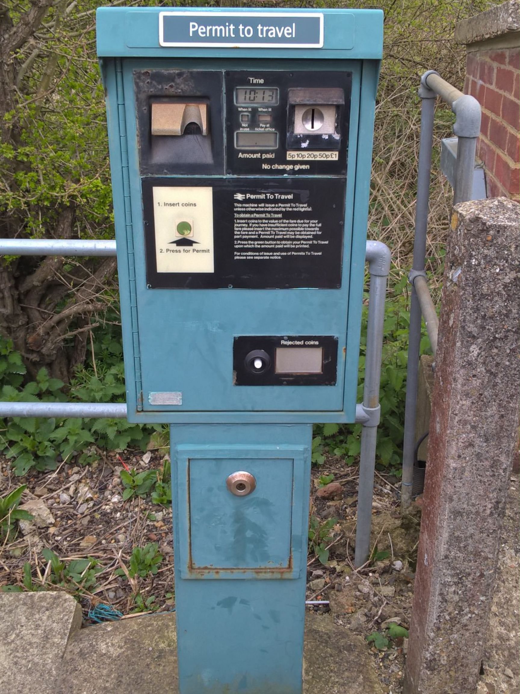 PERTIS machine at Southease railway station.