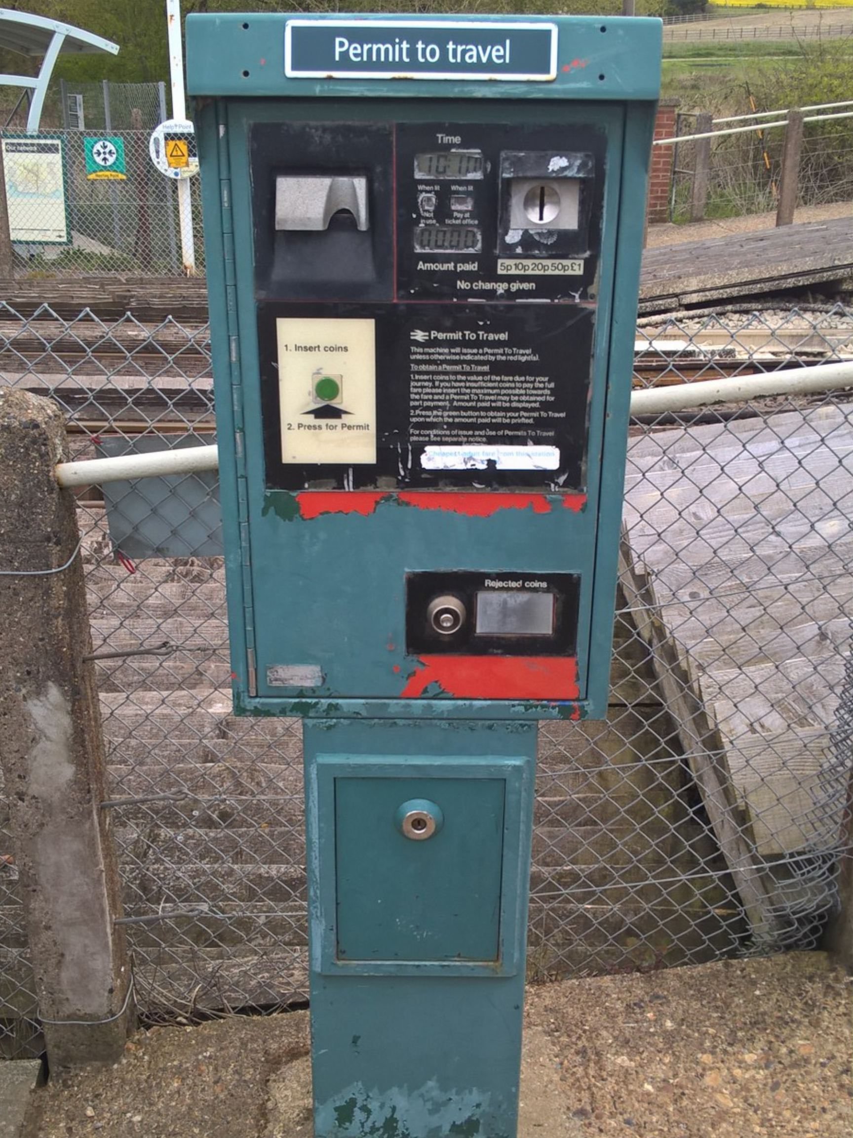 PERTIS machine at Southease railway station.