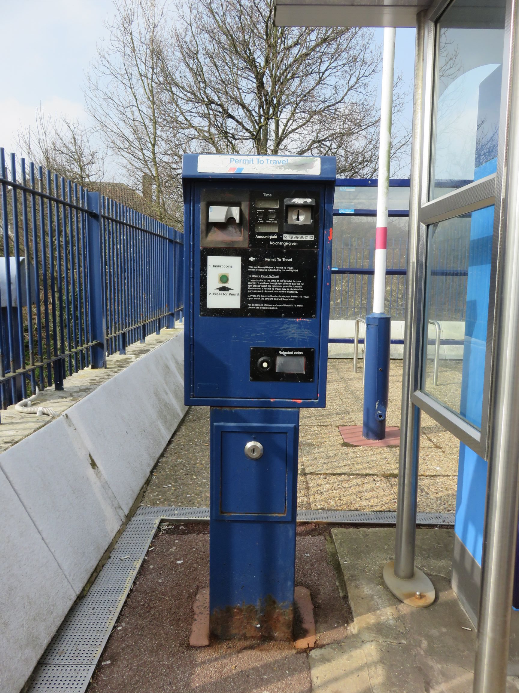 PERTIS machine at St Helier railway station.