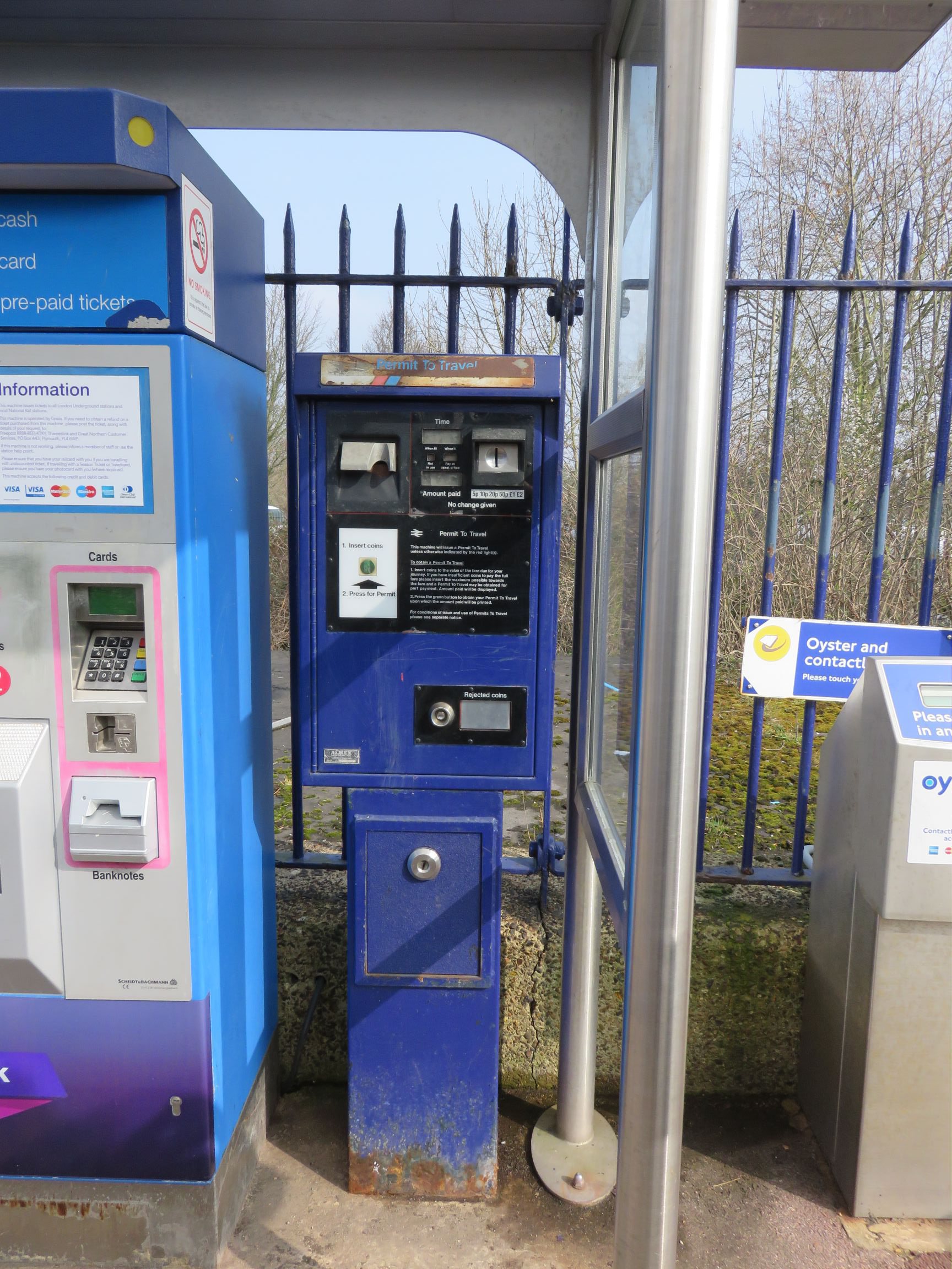 PERTIS machine at South Merton railway station.