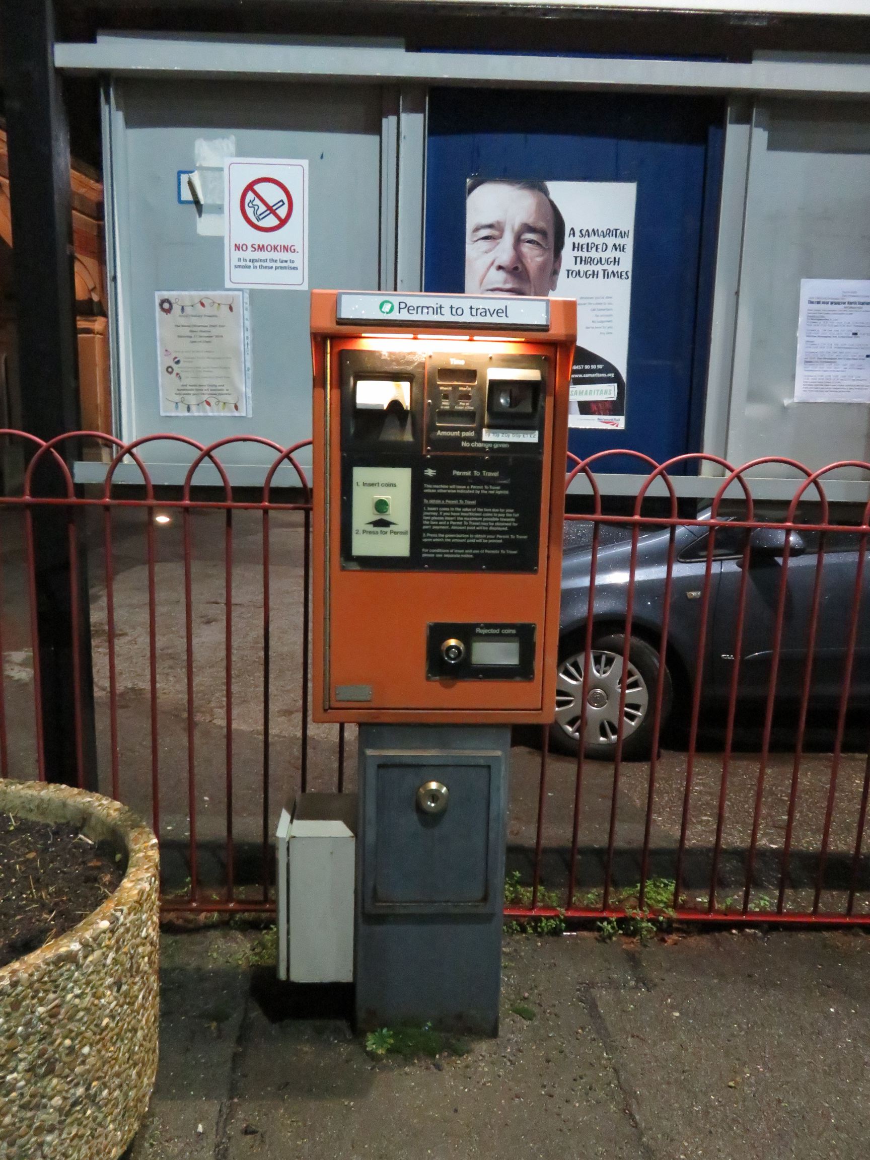 PERTIS machine at Stone railway station.