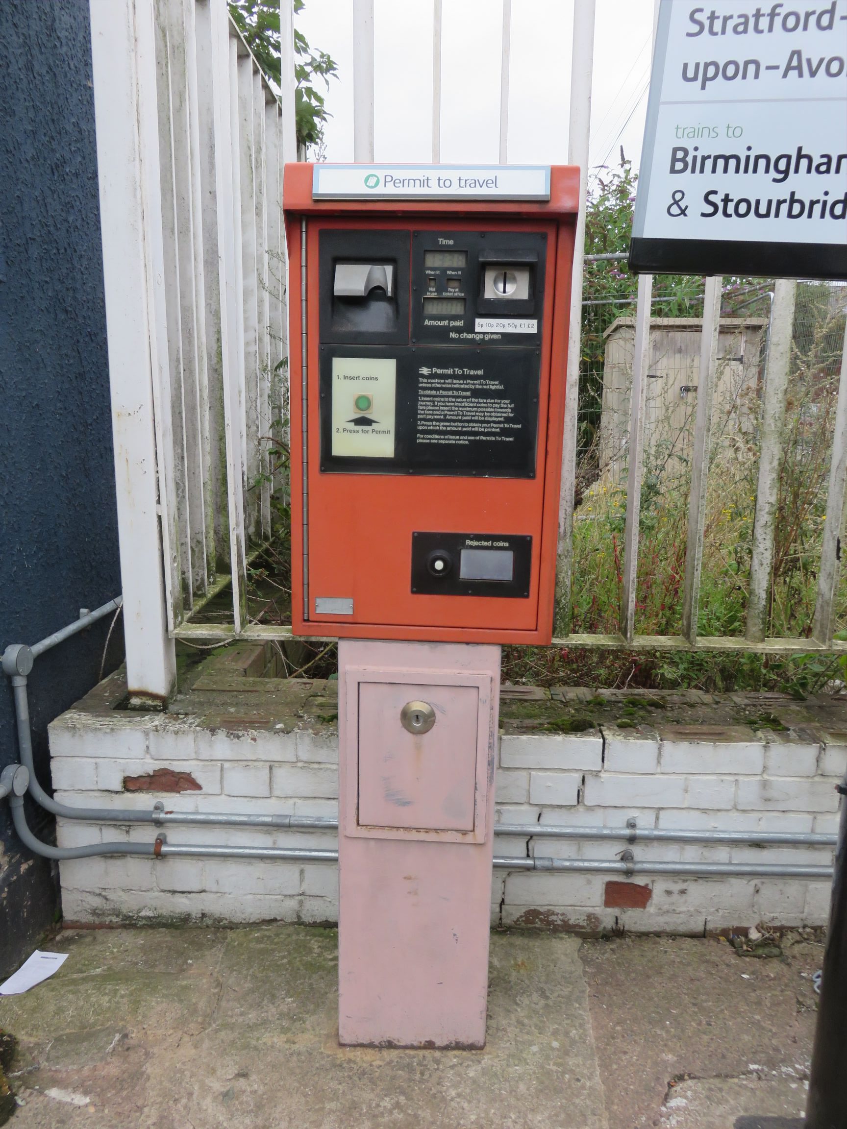 PERTIS machine at Spring Road railway station.