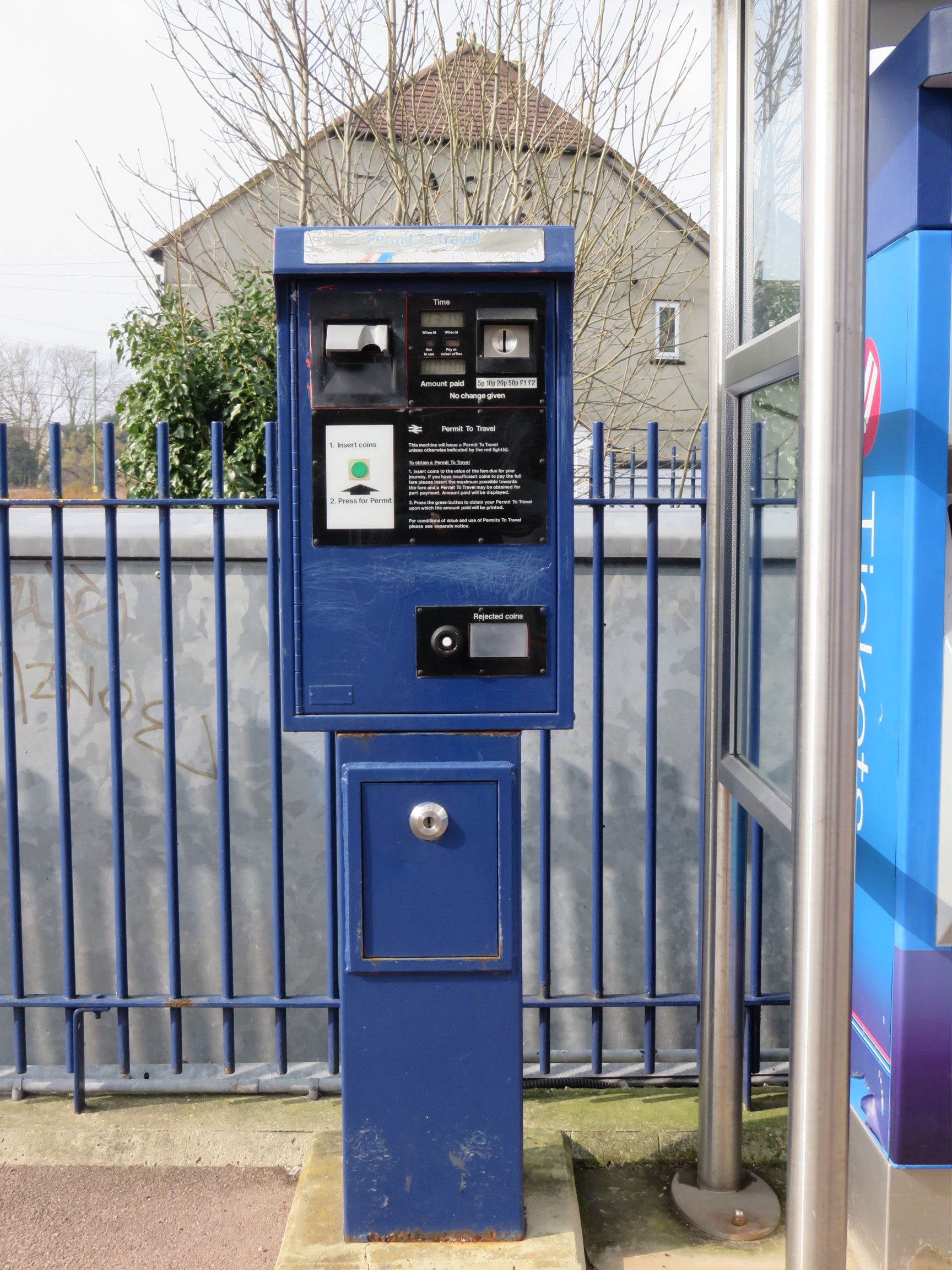 PERTIS machine at Sutton Common railway station.