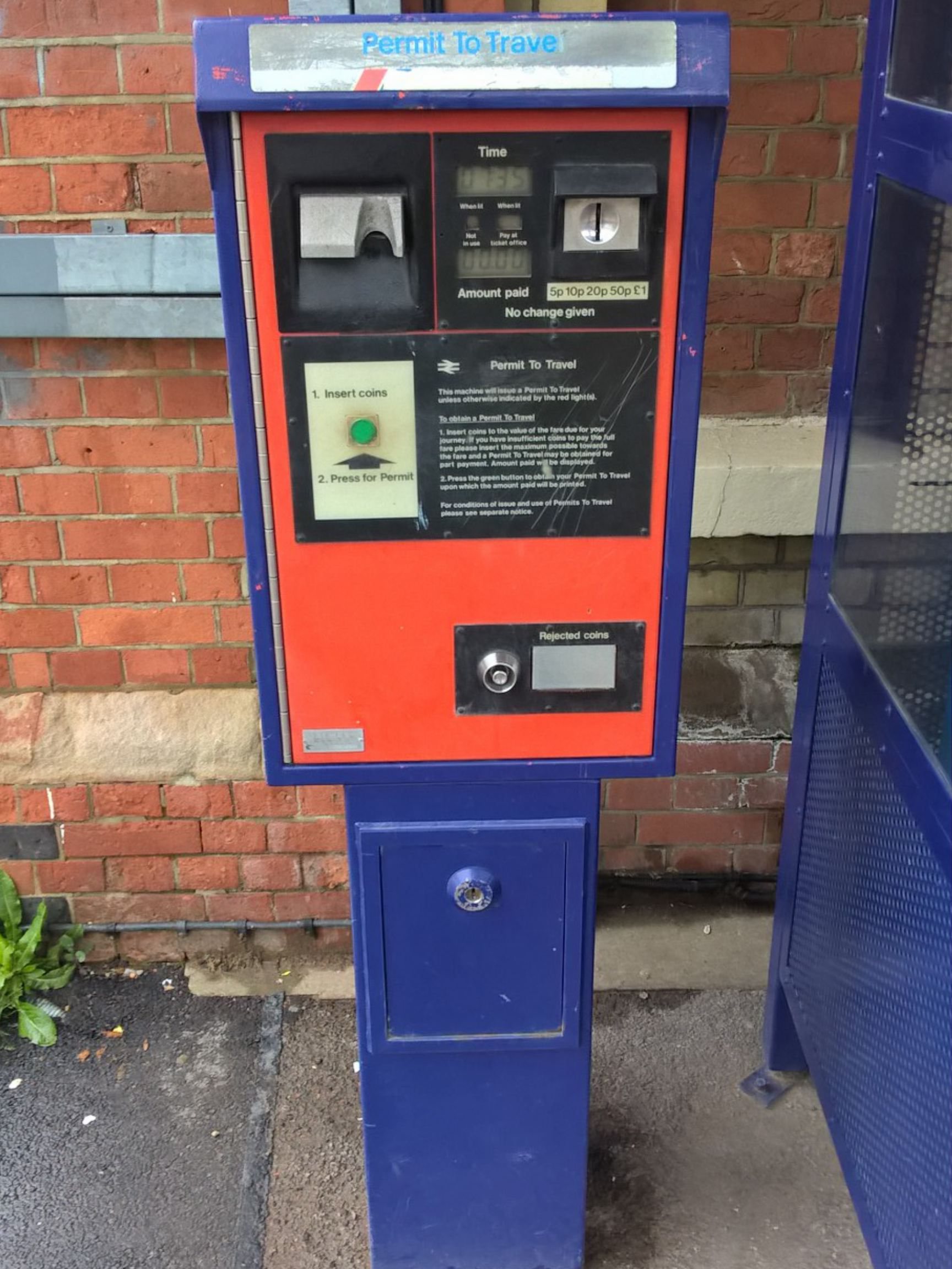 PERTIS machine at Taplow railway station.