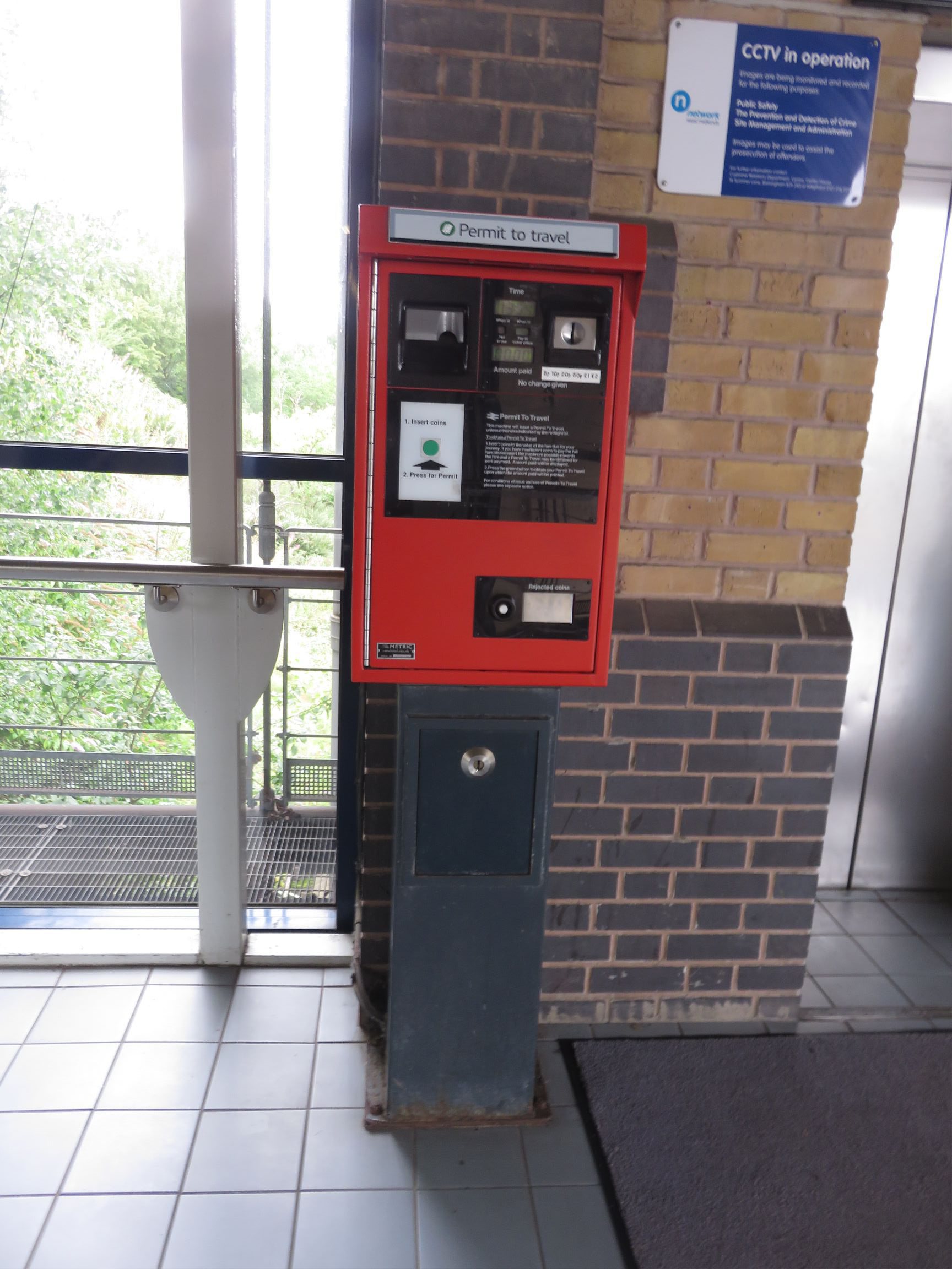 PERTIS machine at The Hawthorns railway station.