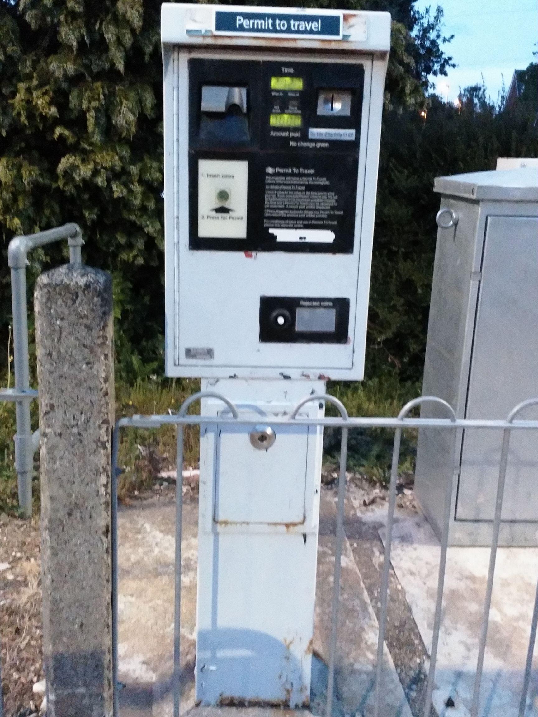 PERTIS machine at Warblington railway station.