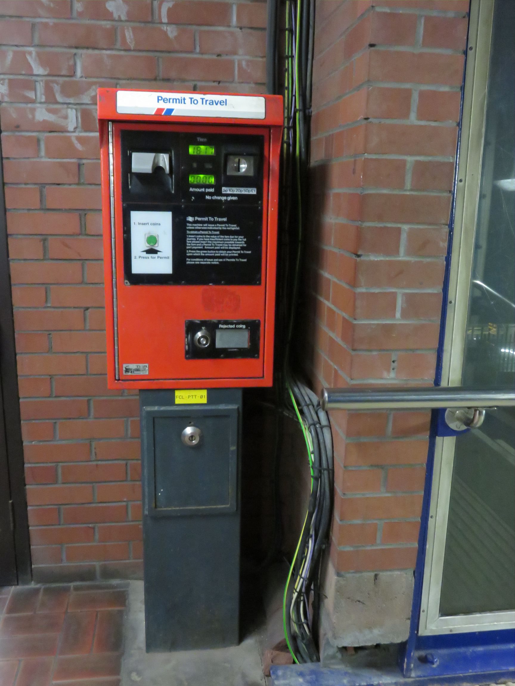 PERTIS machine at West Ealing railway station.