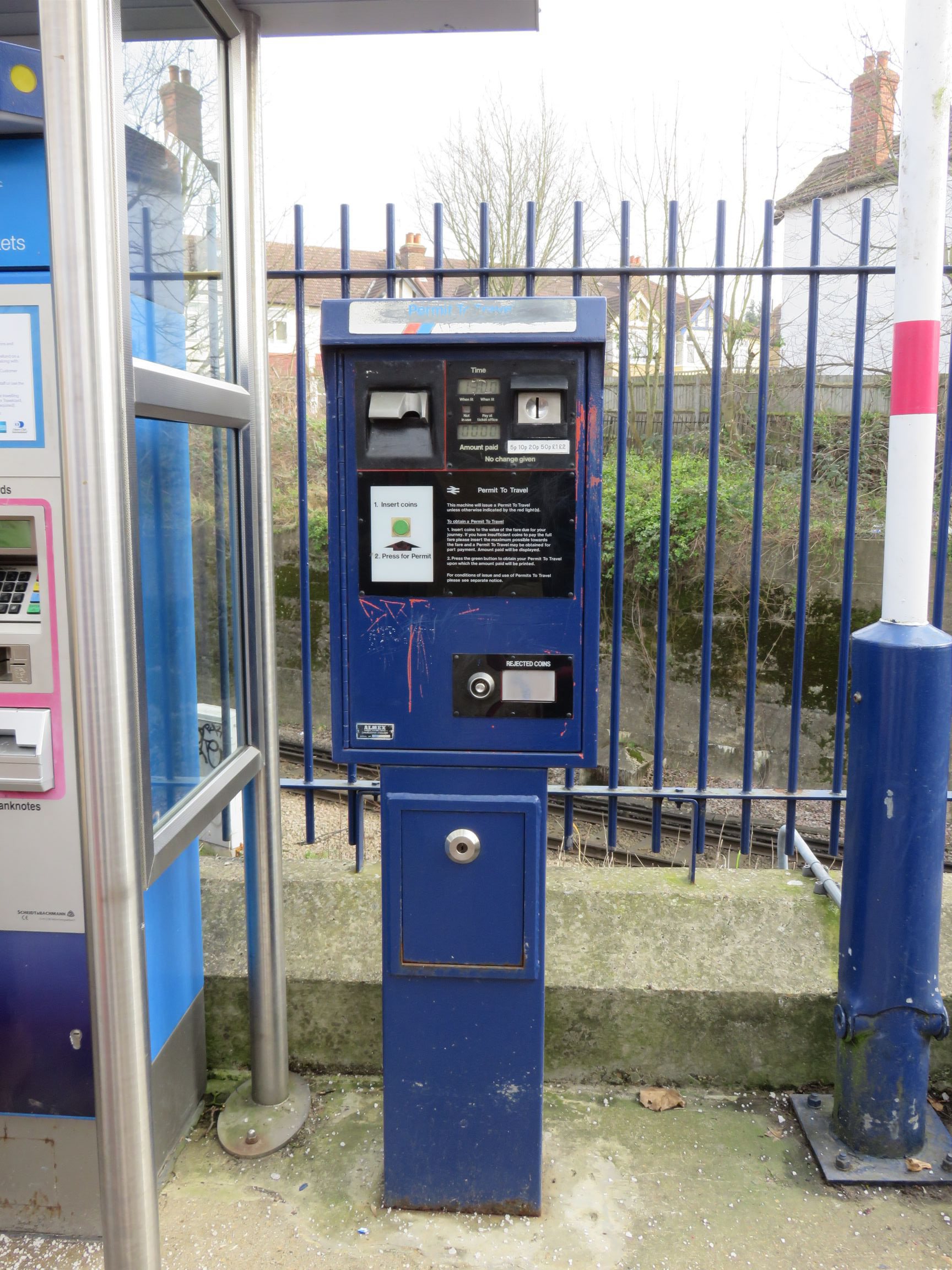 PERTIS machine at West Sutton railway station.