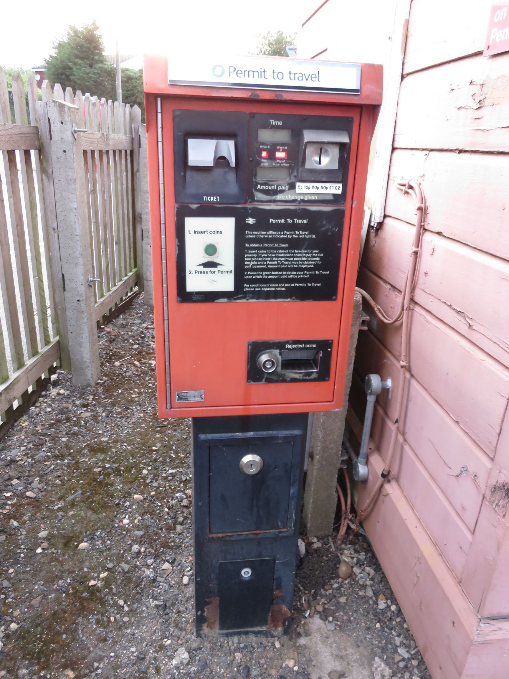 PERTIS machine at Wythall railway station.