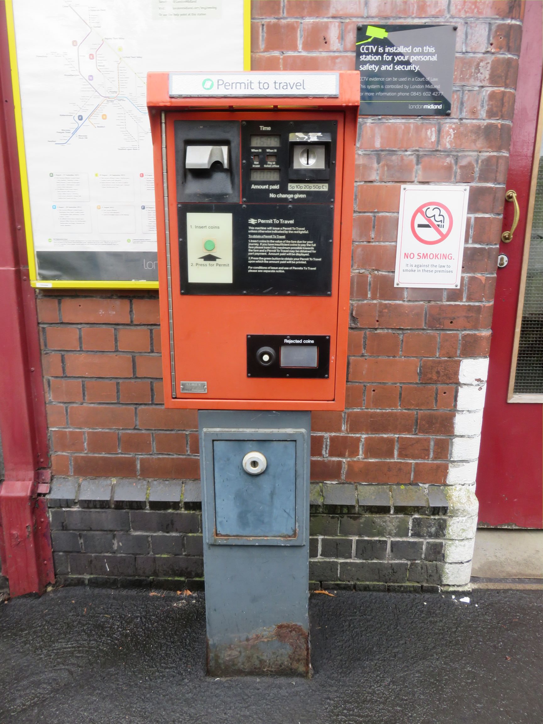 PERTIS machine at Yardley Wood railway station.