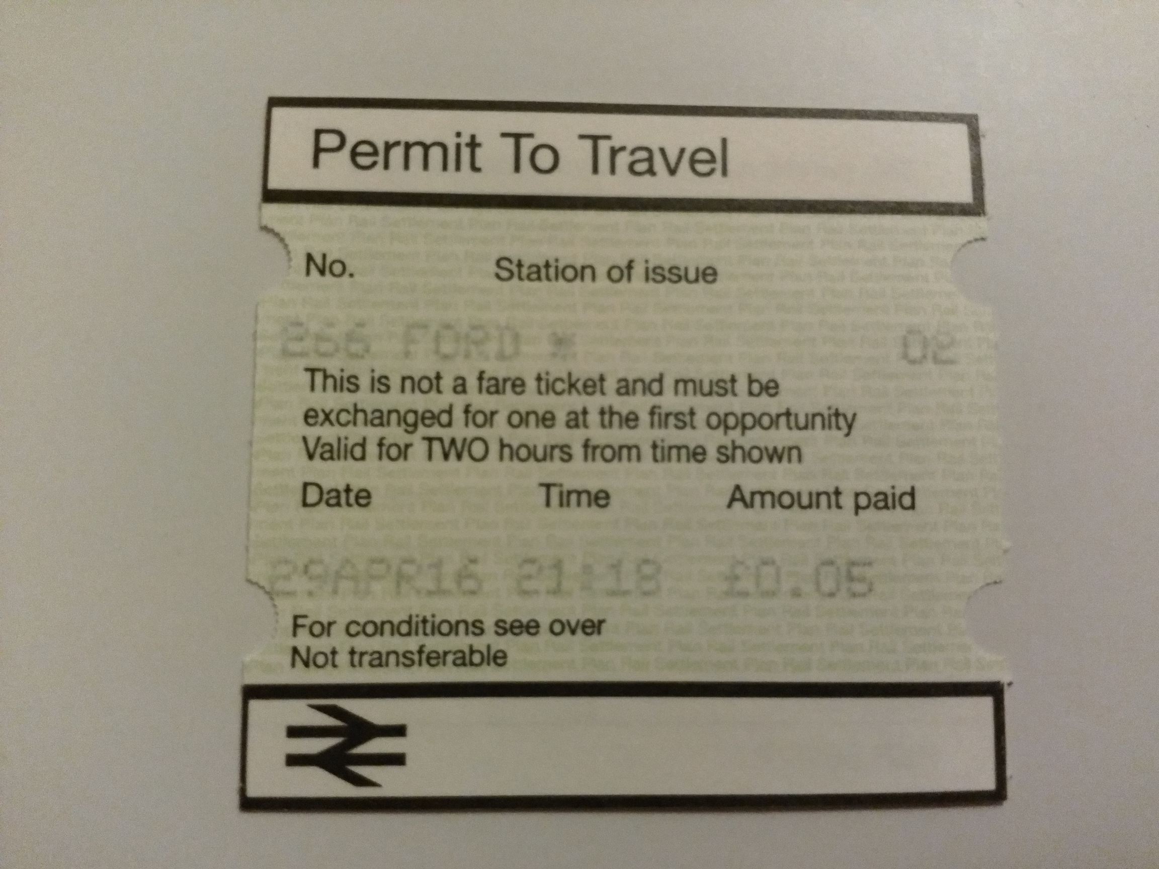 Ticket from Ford's PERTIS Machine.