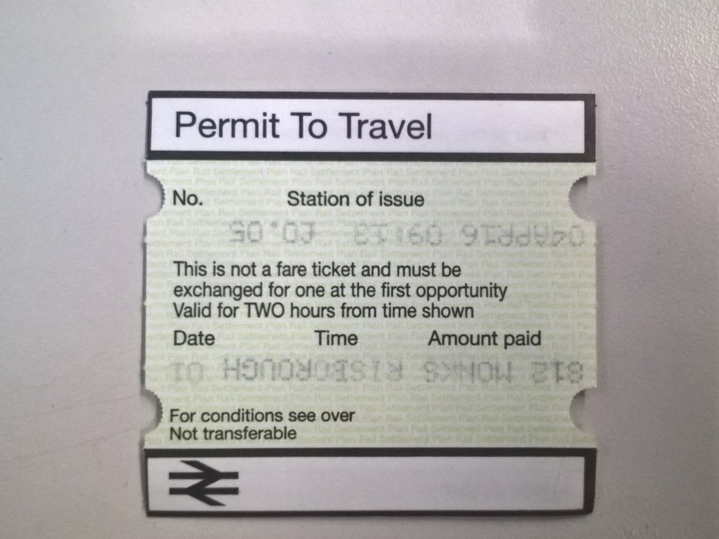 Ticket from Monks Risborough's PERTIS Machine.